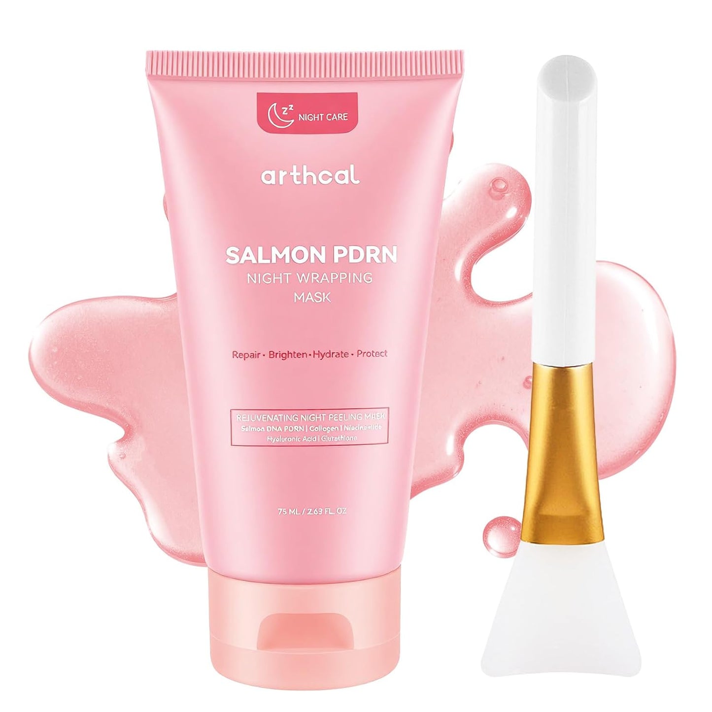 PDRN Overnight Wrapping Facial Mask | Salmon DNA Face Mask Infused with Hyaluronic Acid, Glutathione & Collagen | Hydration, Firming & Refined Skin Texture | 75ml / 2.63 fl.oz