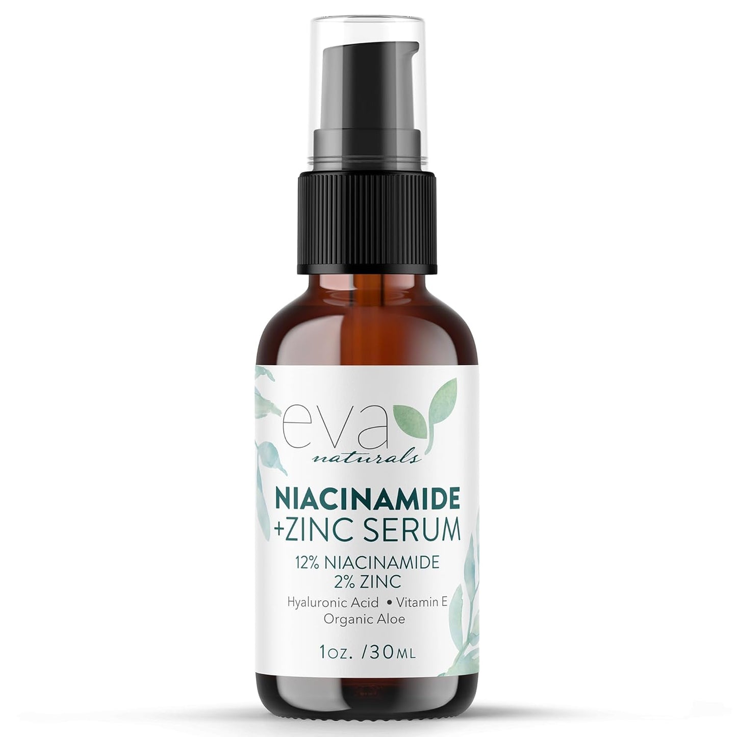 Eva Naturals Niacinamide Serum for Face with Zinc PCA & Botanical Hyaluronic Acid – Pore Minimizer, Dark Spot & Redness Relief, Skin Tone & Texture Support – Lightweight Cream Alternative (1 oz)