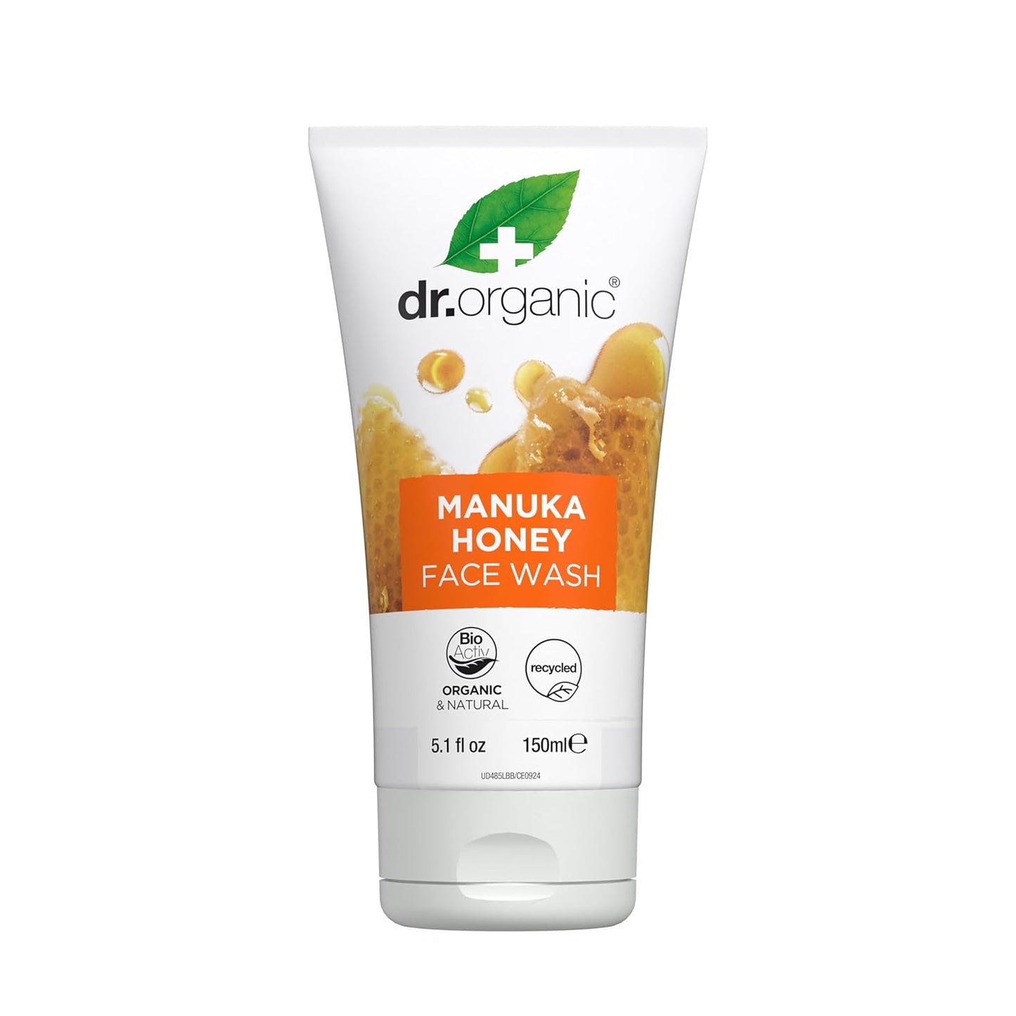 Dr. Organic Manuka Honey Face Wash | Gentle, Soothing, Cleansing, For Dry and Sensitive Skin, Certified Organic, Paraben & SLS-Free, Natural, 150 mL / 5 fl oz