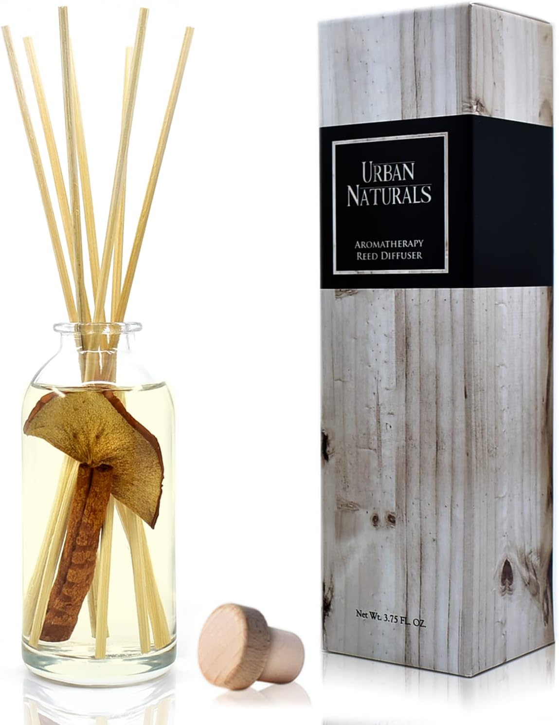 Urban Naturals Apples & Spice Apple Cinnamon Reed Diffuser Oil Set β Red Apple, Cinnamon, Nutmeg Clove & Vanilla Scented Diffusing Reed Sticks β Great Fall & Holiday Scent β Made in The USA