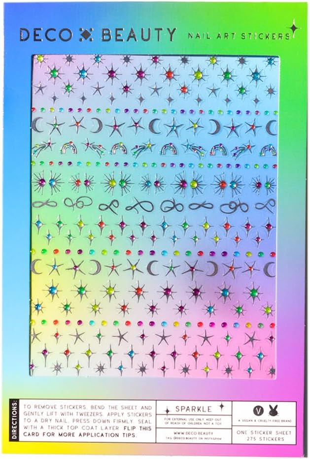 Deco Beauty Sparkle Nail Stickers - Trendy, Long-Lasting Nail Art Decals – Easy DIY Application for Salon-Quality Manicures