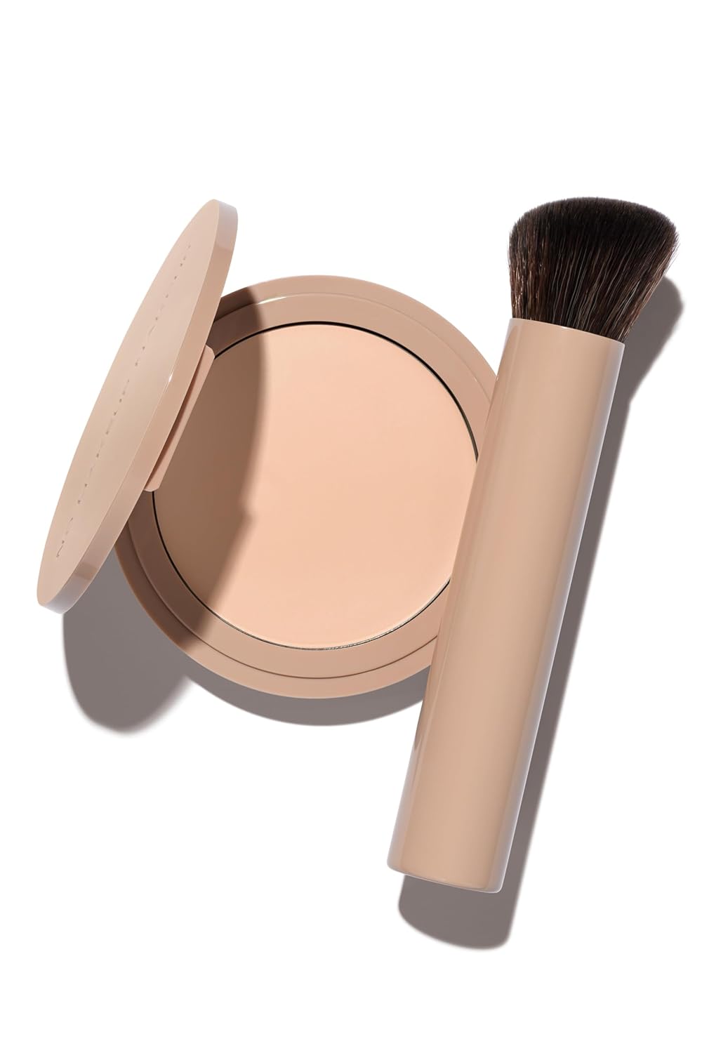 No Makeup Makeup Long-Lasting Lightweight Foundation & Brush Duo | Cruelty-Free, Fragrance-Free, Buildable, Transfer-Proof Makeup (Porcelain)