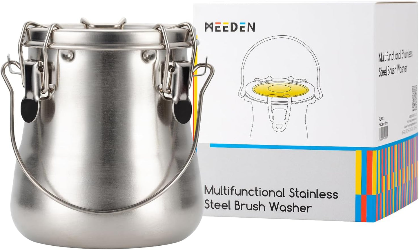 MEEDEN Portable Paint Brush Washer: Airtight Stainless Steel Artist Brush Cleaner for Oil & Acrylic Painting - Large