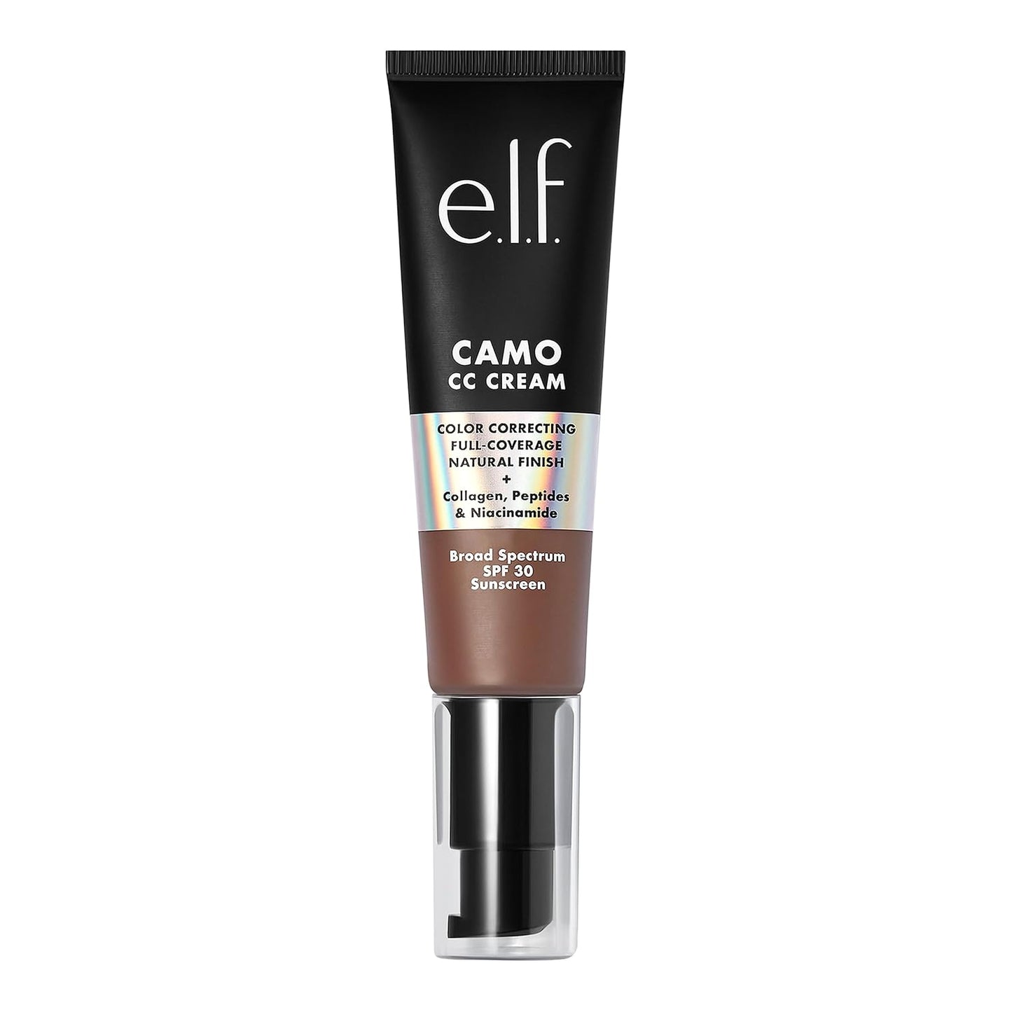 e.l.f. Camo CC Cream, SPF 30 Color-Correcting Medium-To-Full Coverage Face Foundation, Delivers An Airbrushed Finish, Vegan & Cruelty-Free, Deep 560 C