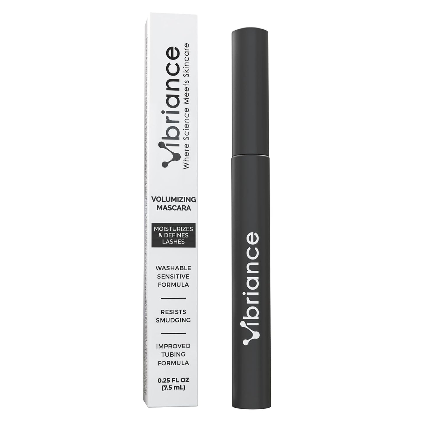 Vibriance Volumizing Tubing Mascara, Soft Black - Hypoallergenic, Moisturizing, Lifting, Long-Lasting - Special Tube Formula for 50+