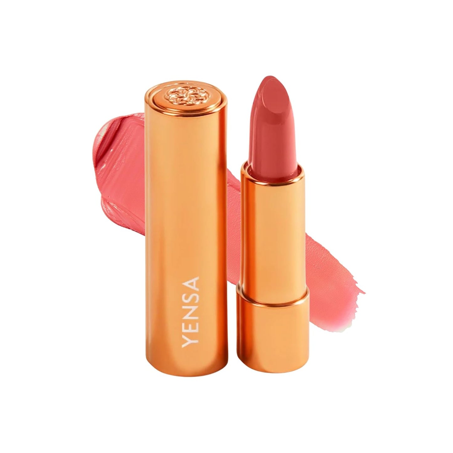 YENSA Vibrant Silk Hydrating Lip Stick - Long Lasting Lipstick with Hyaluronic Acid, Vitamin E & Super Oils - High Pigment Color & Semi Glossy Finish - Moisturizing Formula - Free Spirit (0.12 oz)