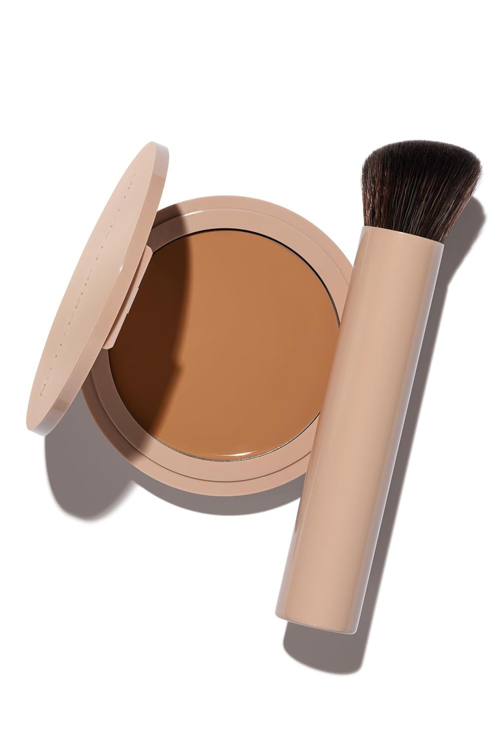 No Makeup Makeup Long-Lasting Lightweight Foundation & Brush Duo | Cruelty-Free, Fragrance-Free, Buildable, Transfer-Proof Makeup (Tan)