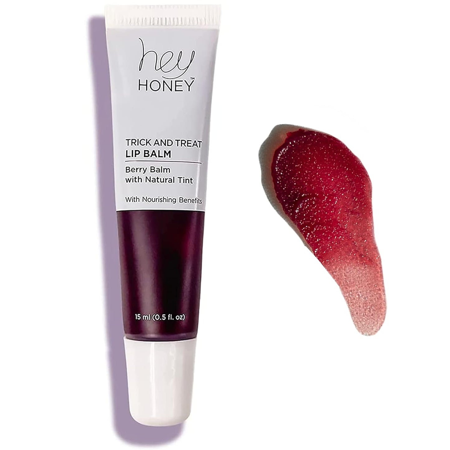 Hey Honey Skincare Trick and Treat Honey Berry Plumping Lip Balm | 2 In 1 Natural Tint with Hydrating & Moisturizing Properties | Targeting Your Lips Area Wrinkles | 0.5 oz (Honey Berry)