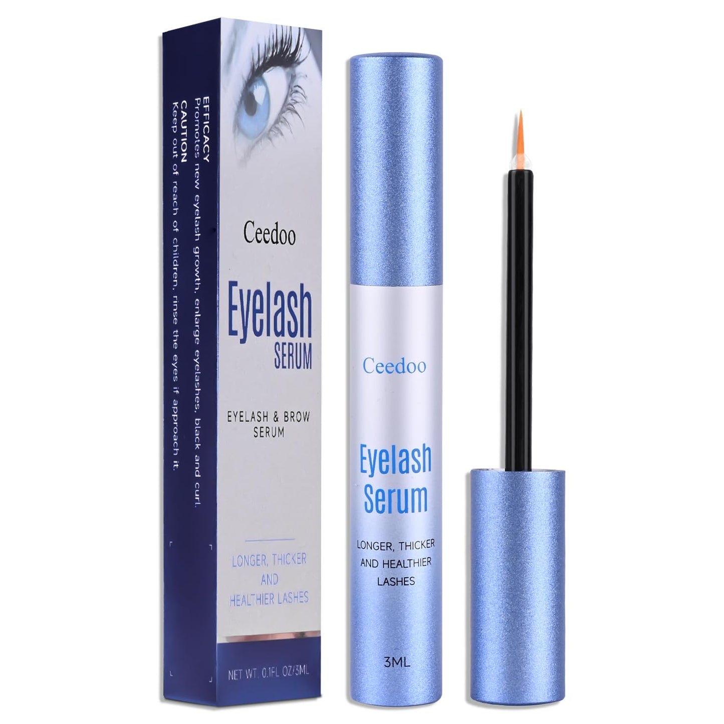 Advanced Eyelash Serum for Thicker, Longer & Longer Looking Eyelashes and Eyebrows, Vegan & Cruelty-Free - Stronger, Thicker Lash Enhancing Serum. (3mL)