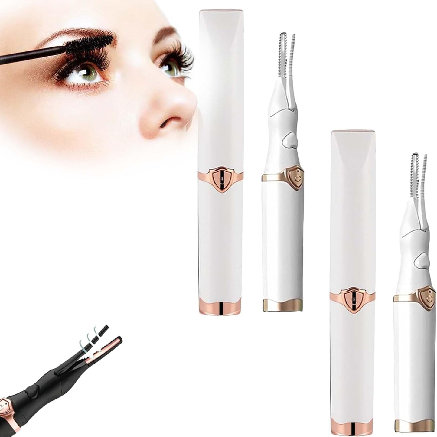 2026 Upgrade Peshoriadm Electric Eyelash Curler,Peshoriadm Eyelash Curler for Quick Heating,Instant Glam, Finalize Eyelash Natural Curling Long Lasting for Women Makeup Tools (2PCS-C)