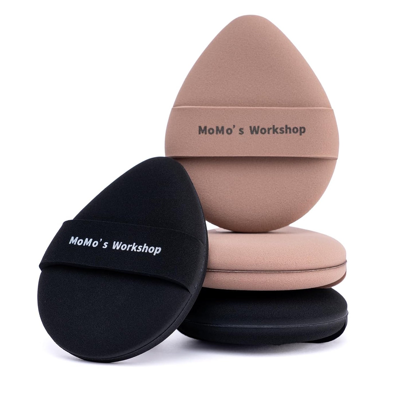 Momo's Workshop Makeup Sponge Puff, Large Beauty Powder Puff for Quick Flawless Makeup, Concealer Puff for Liquid & Cream Foundation 2pcs