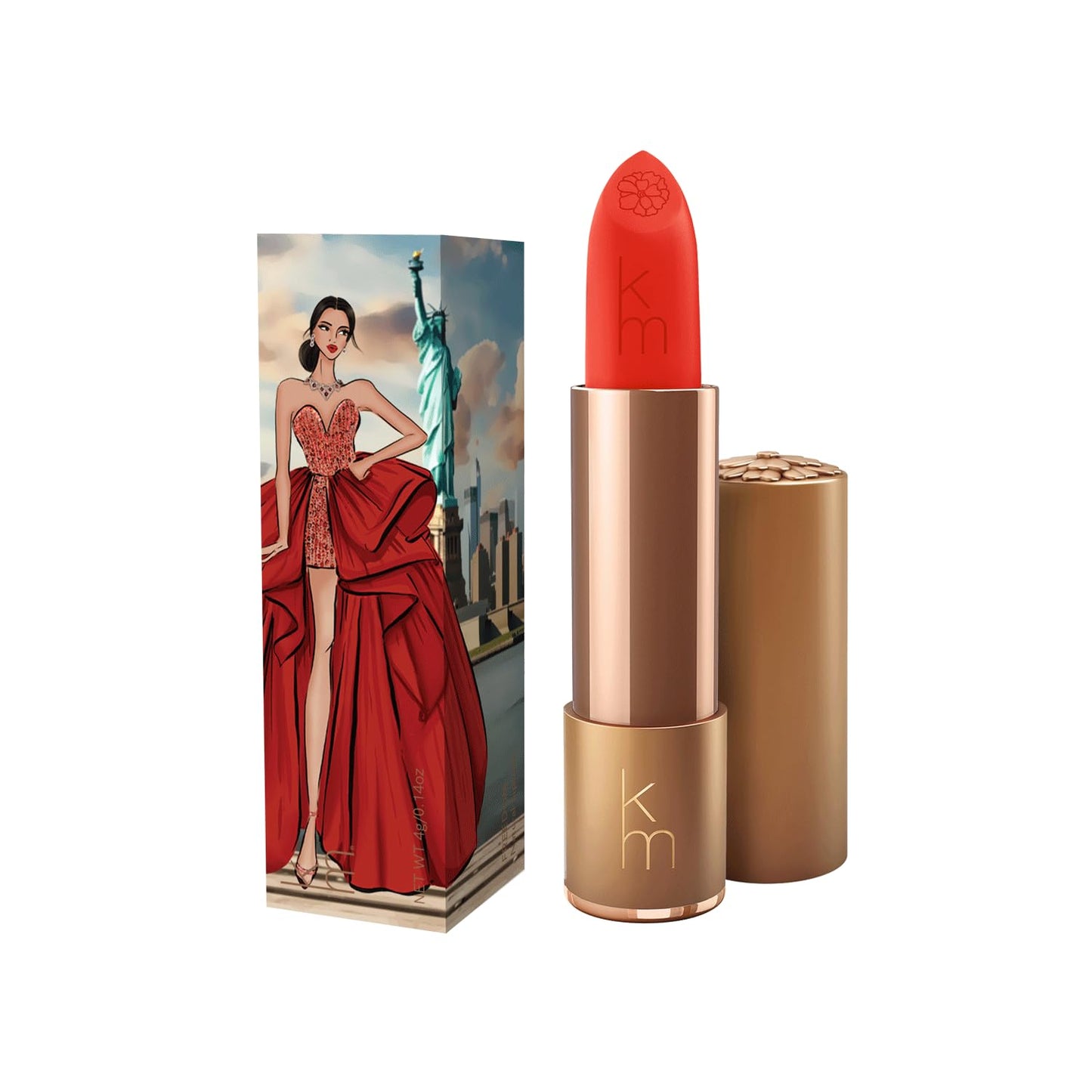 Karen Murrell - Natural Lip Stick - Lipstick 35 Freedom - Red Lipstick - Matte Finish, 100% Natural Ingredients, Moisturizes & Hydrates Lips - Paraben & Cruelty Free