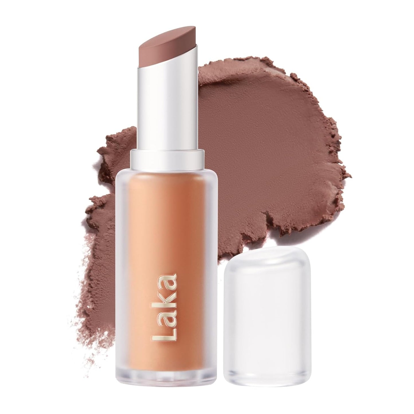 Laka Bulky Matte Lipstick 4g/0.14oz., Long Wear, Non-Drying Lip Stain Stick with High Pigmentation, Voluminous Lips, Vegan, K-Beauty (#408 Bebe Almond)