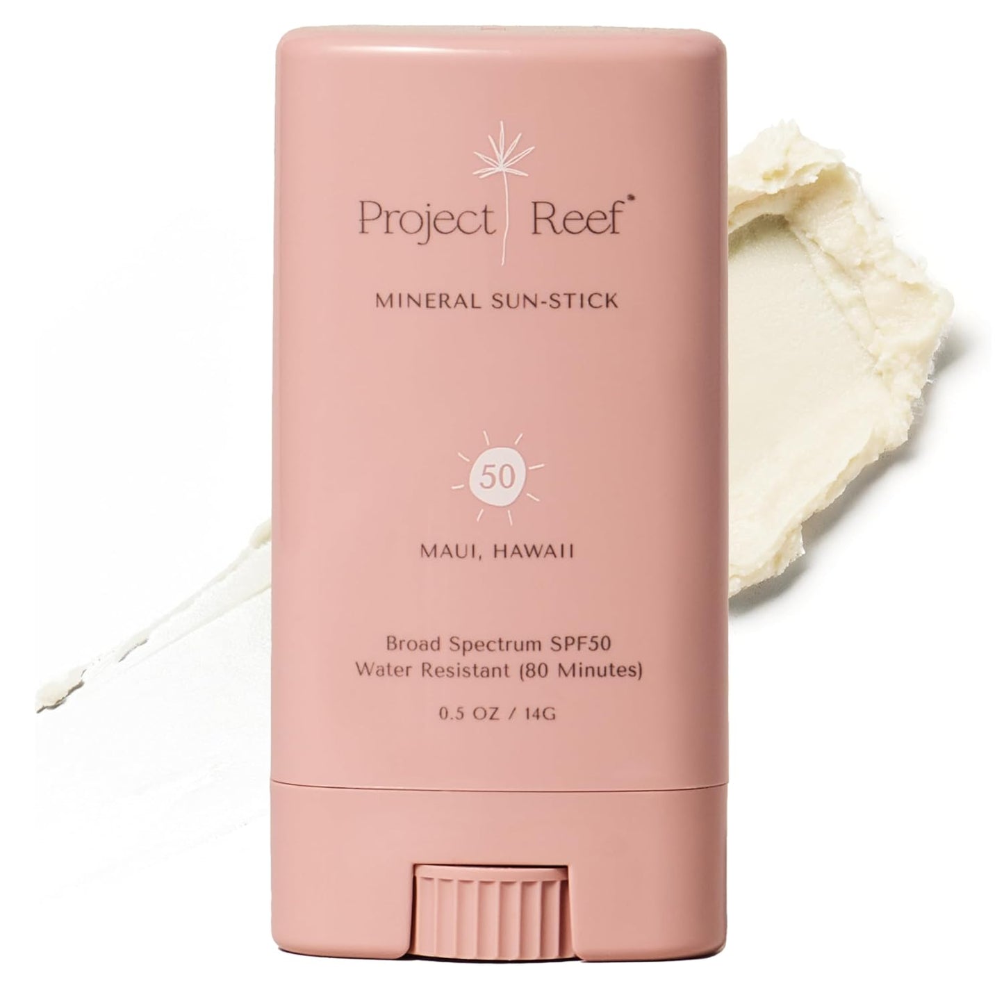 Project Reef SPF 50 Mineral Sunscreen Stick – Compact SPF Stick, Hawaii Reef Act 104 Compliant, Vegan, Ocean-Friendly, Water-Resistant, 0.5 oz