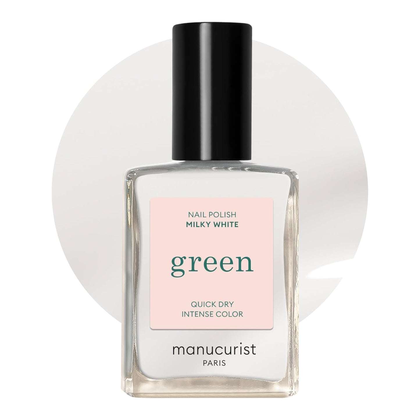 Manucurist - Green Milky White Nail Polish - Sheer White Nail Polish - 9-Free, Vegan and Plant-Based - Manicure - Made in France - 0.5 fl oz