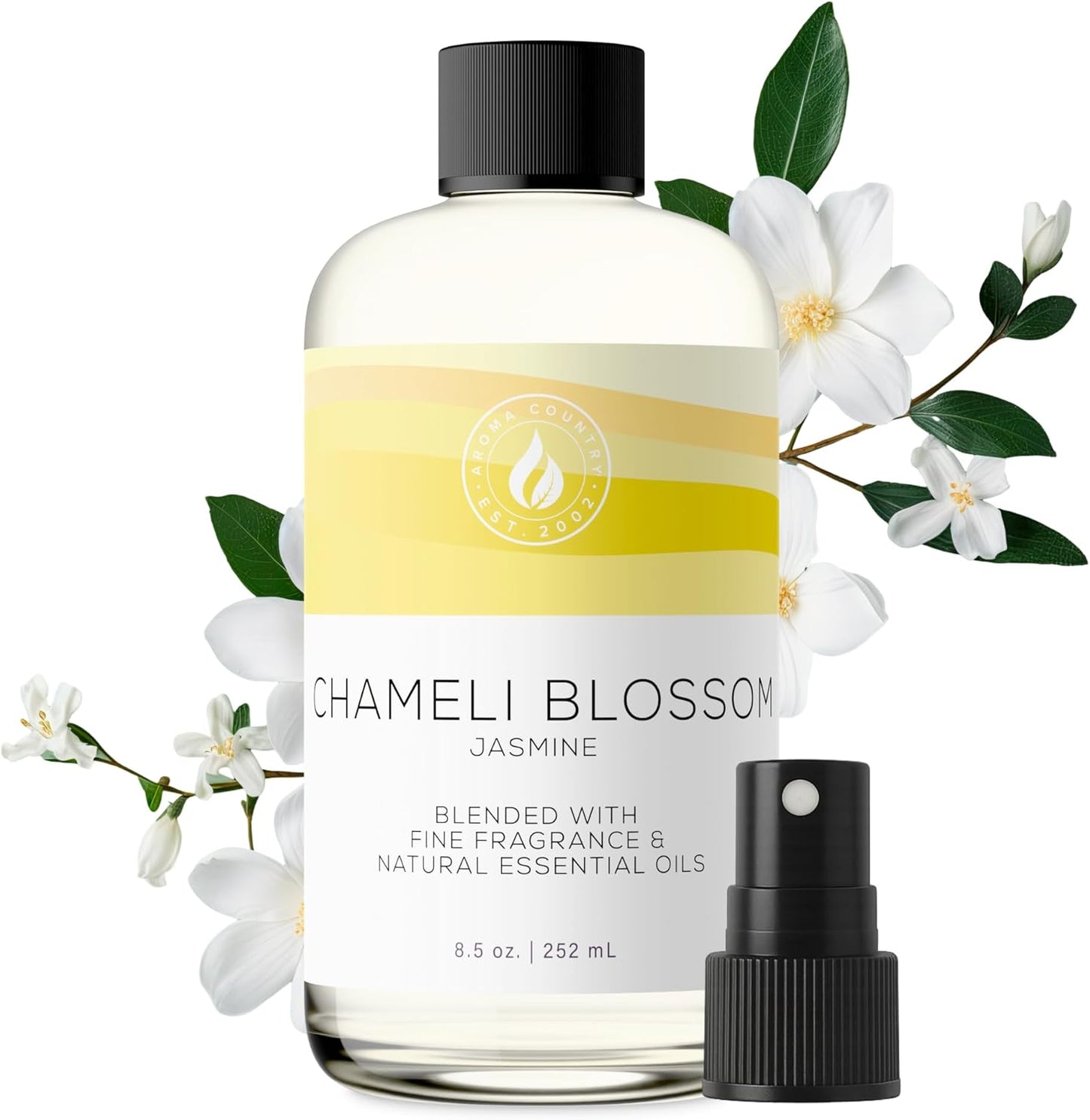 Aroma Country Chameli Blossom Diffuser Oil - Luxury Essential Oils for Diffuser Refill & Air Freshener Room Spray - Long-Lasting & Natural Home Fragrance, Jasmine Scented Oil (8.5 Fl. oz)