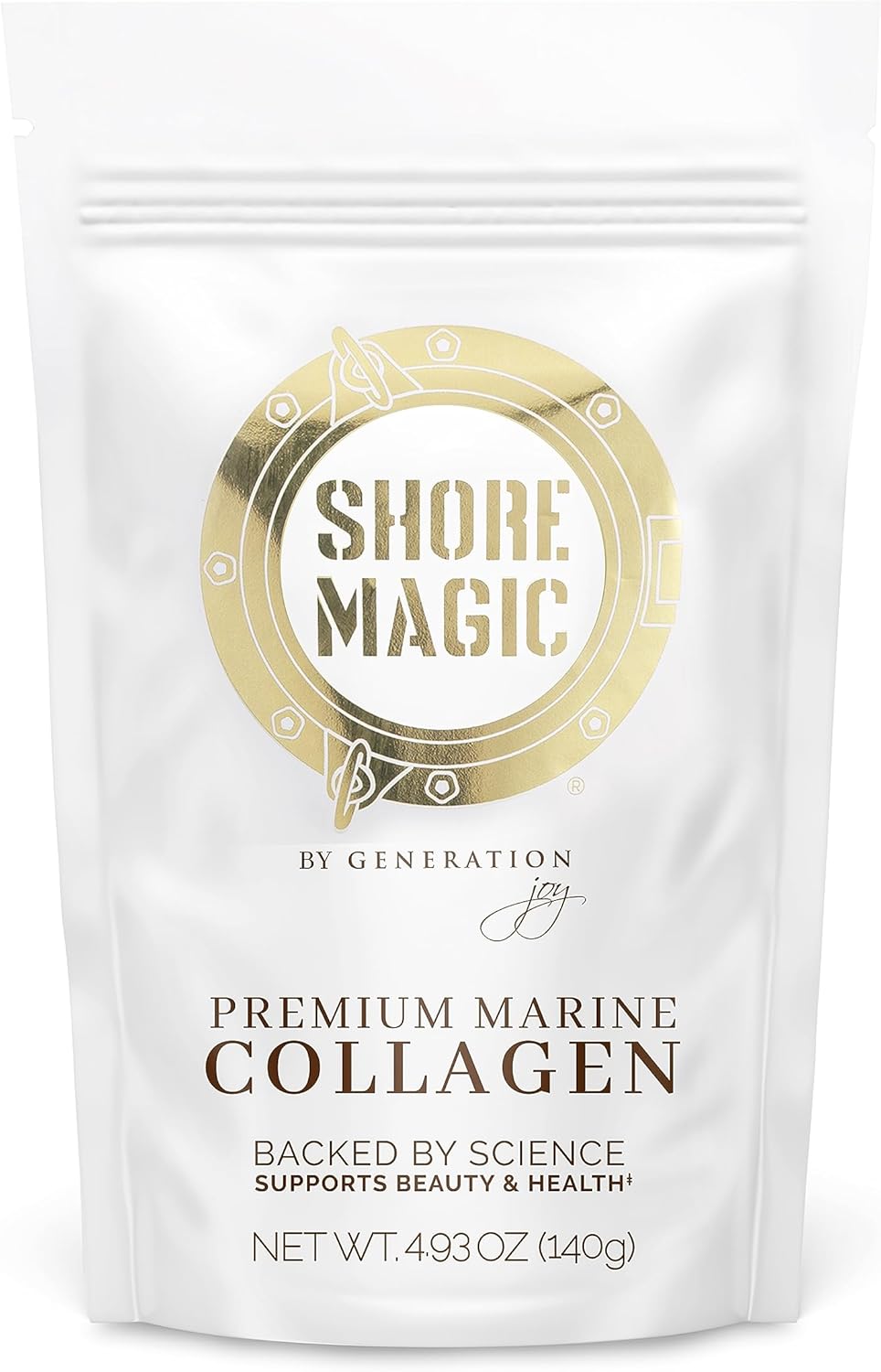 Shore Magic Premium Marine Collagen Powder – Hydrolyzed Type I, II, III & IV Peptides from Wild Fish for Skin, Hair, Nails & Joints, 14 Servings