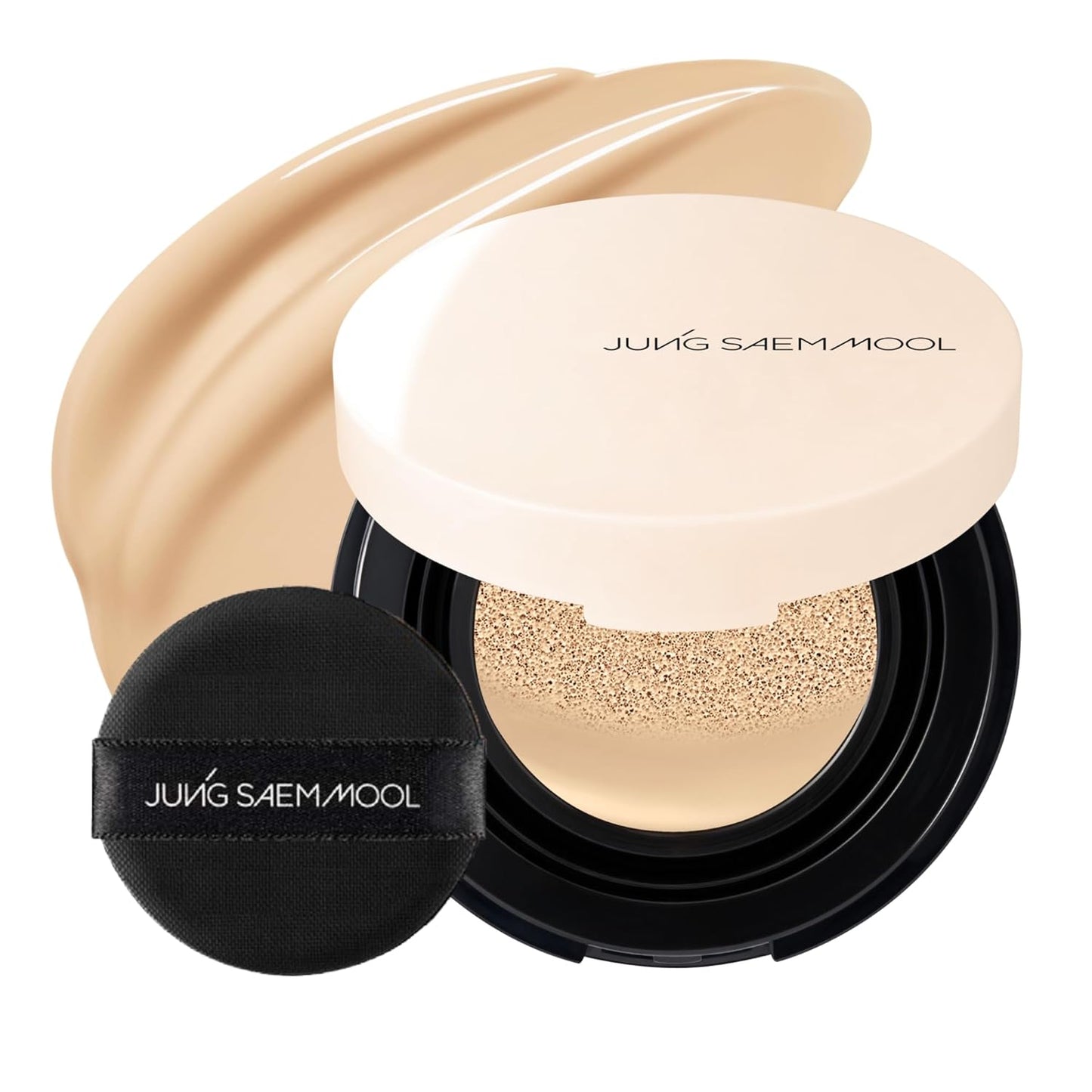 JUNG SAEM MOOL Essential Skin Nuder Cushion Mini 21W Medium 0.17 Fl Oz, Natural Radiant Finish Cushion Foundation with Buildable Coverage, Lightweight Texture, Korean Foundation Makeup