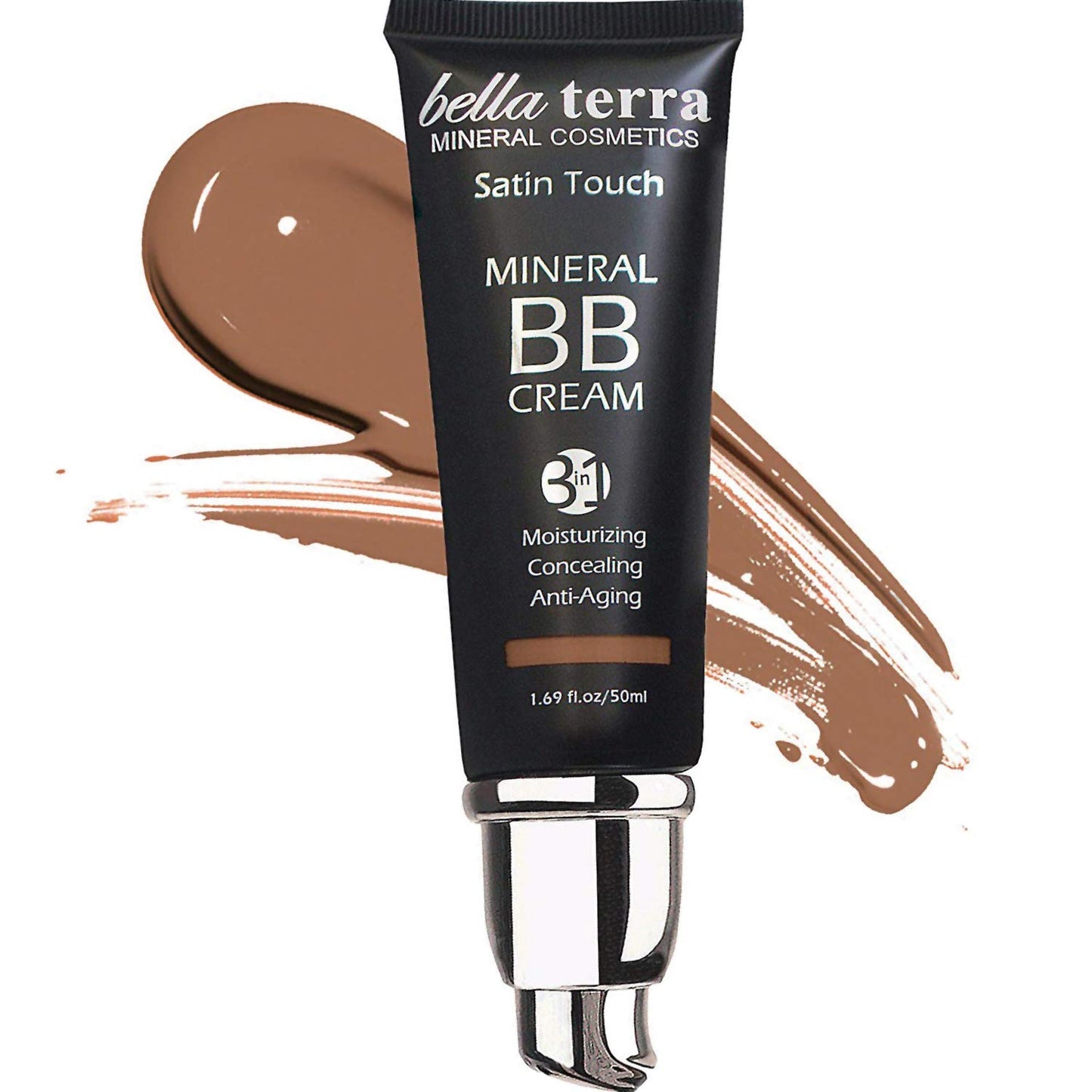 Bellaterra Cosmetics BB Cream – Tinted Moisturizer & Mineral Foundation Makeup, Dark 107 – Lightweight, Oil-Free, Buildable Coverage, Matte Finish, Anti-Aging Concealer, Clean Beauty, 1.69 oz