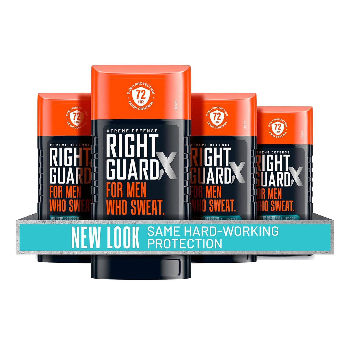 Right Guard Xtreme Defense Invisible Solid, Antiperspirant Deodorant, Arctic Refresh Scent - 5-in-1 Deodorant for Men, 72-Hour Odor Control, 2.6 oz (4 Pack)