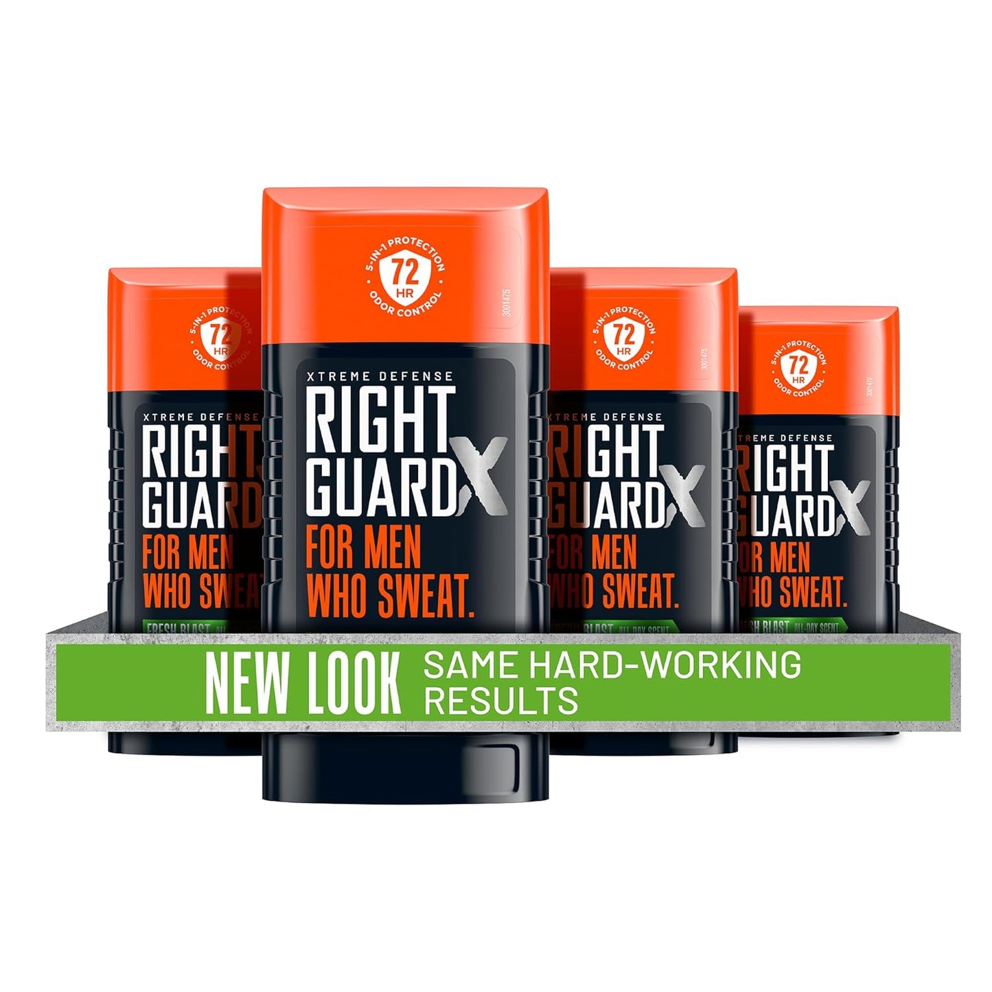 Right Guard Xtreme Defense Invisible Solid Antiperspirant Deodorant, Fresh Blast Scent - 5-in-1 Deodorant Men Can Trust, 72-Hour Odor Control, 2.6 oz (4 Pack)