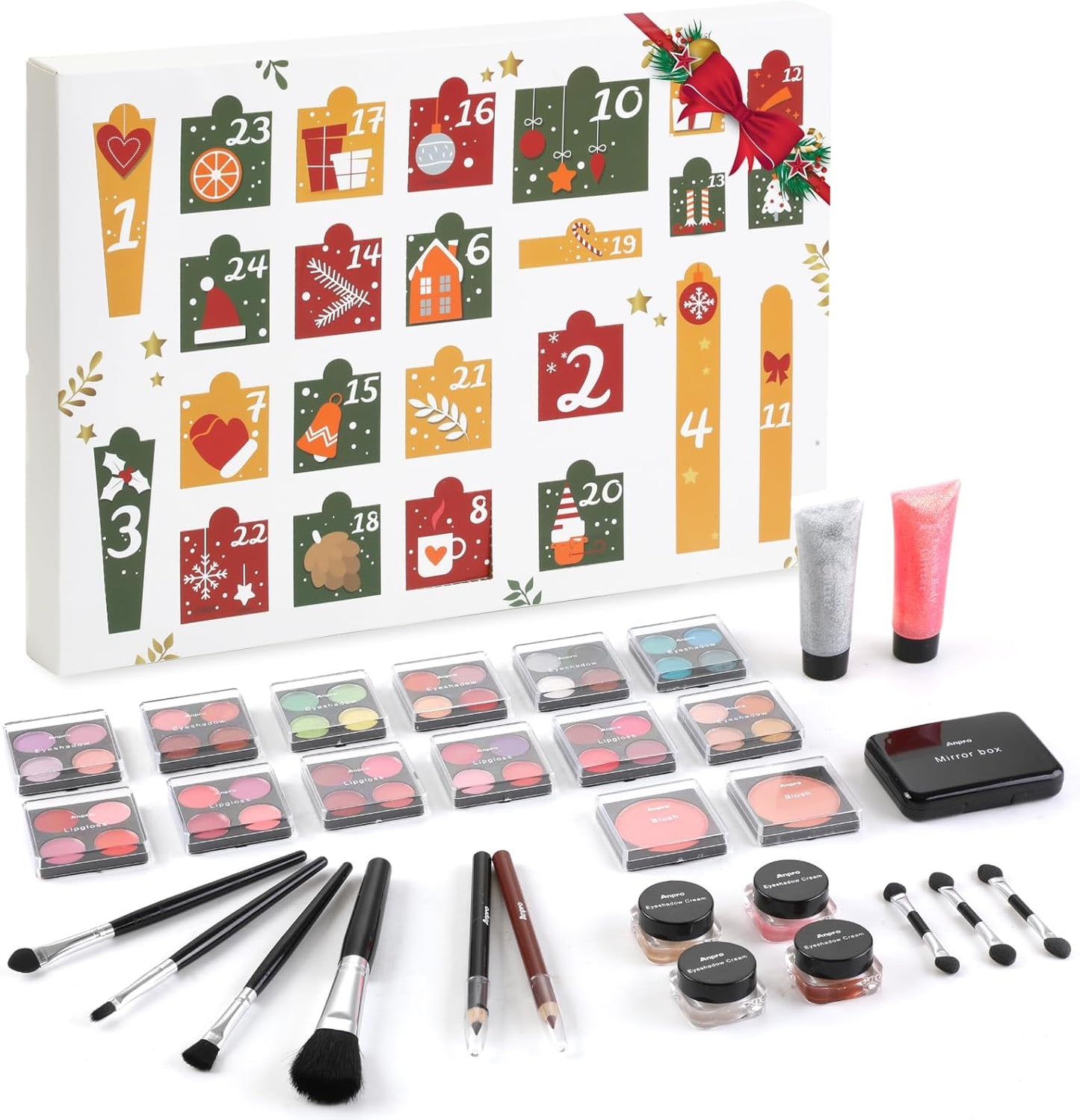 Christmas Makeup Advent Calendar 2025 for Teens Girls, 30pcs Advent Beauty Calendar, 24 Days Christmas Countdown Calendar Makeup Gift Set, Xmas Gift Box for Teens Girls Full Kit