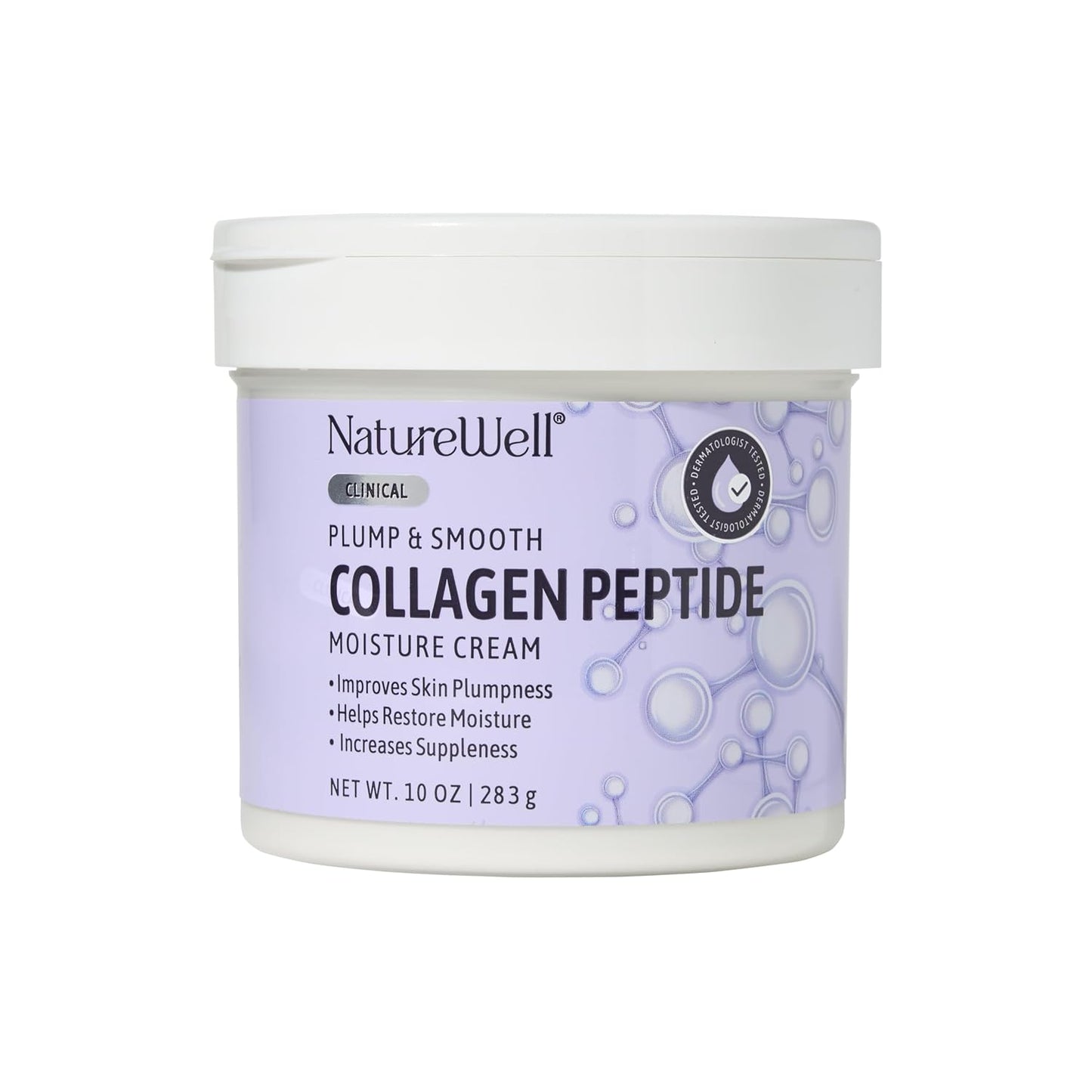 NATURE WELL Clinical Collagen Peptide Intense Moisture Cream for Face, Neck, & Body, Anti-Aging, Hydrates, Plumps, Restores Moisture, & Increases Suppleness, 10 Oz (Packaging May Vary)