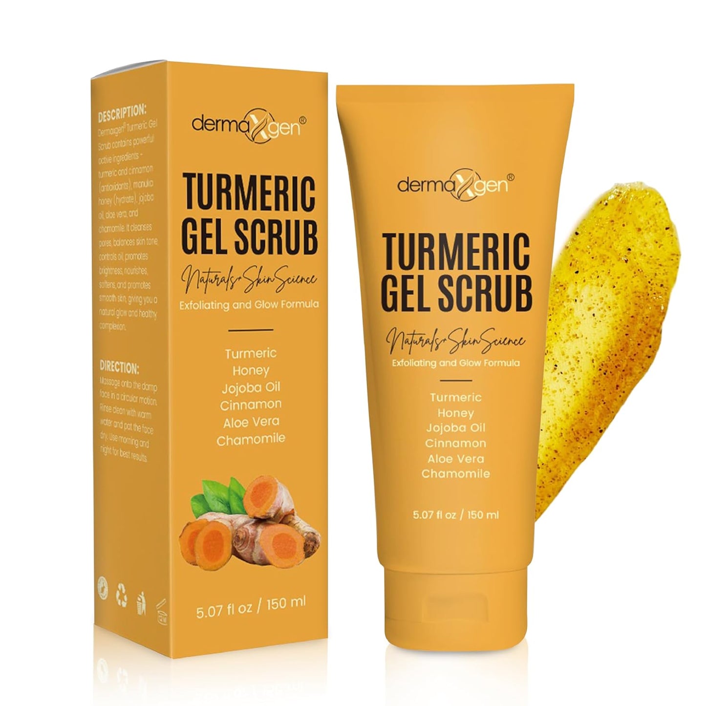 Turmeric Gel Scrub – Exfoliate, Brighten, and Refresh Your Skin with Turmeric. Achieve a Smooth, Radiant Complexion by Removing Dead Skin Cells and Impurities for a Natural Glow