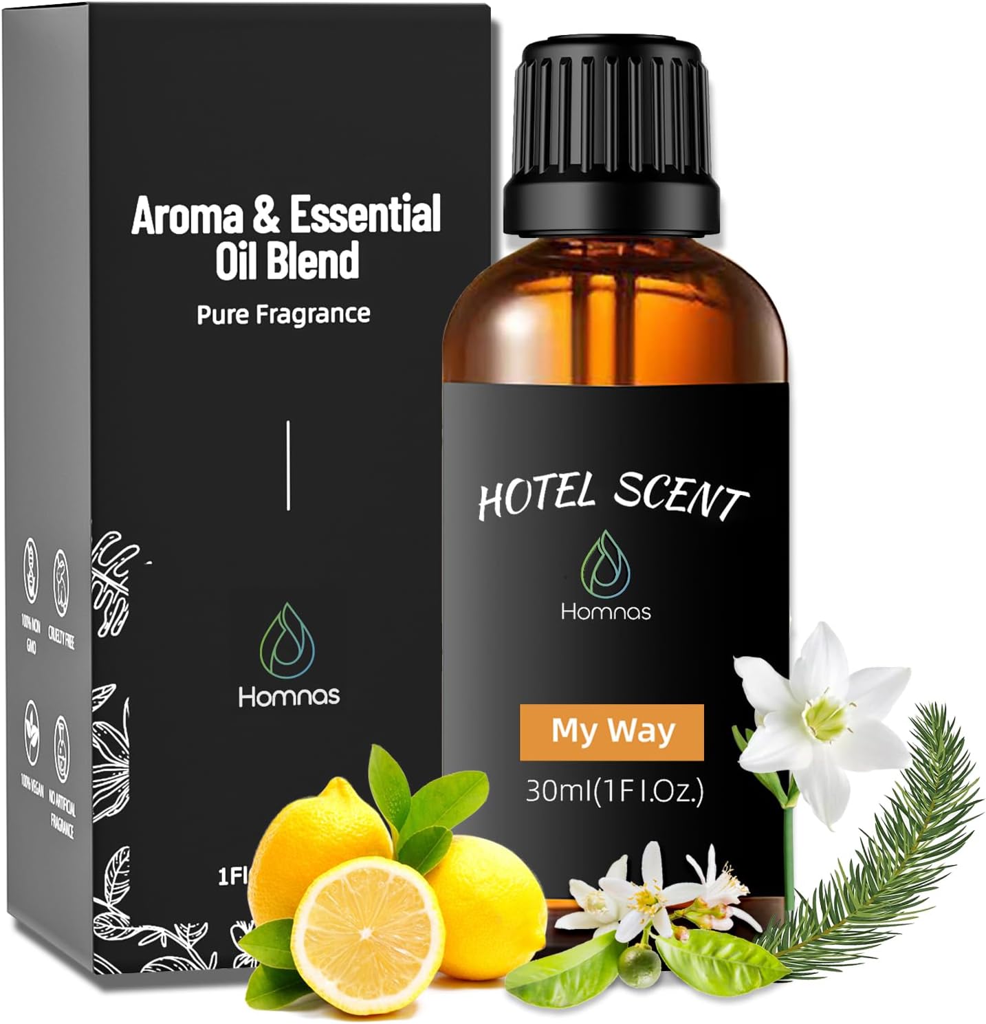 My Way Essential Oil, Diffuser Oil, Home Luxury & Scents for Diffuser, Christmas Gift 30ML Pure Diffuser Oil with Lemon, Tuberose and Vanilla for Aromatherapy