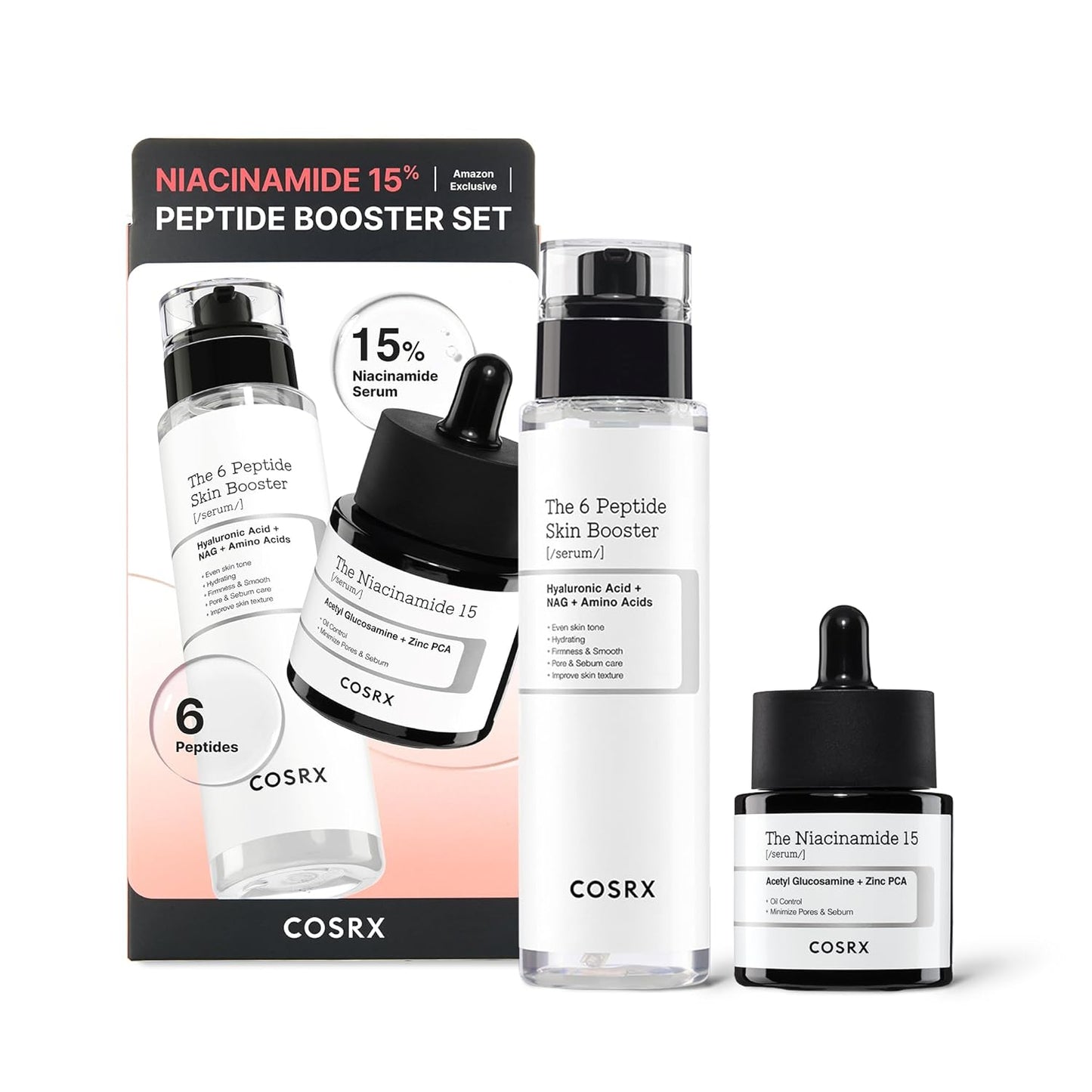 COSRX Niacinamide 15% Peptide Booster Set - ND Exclusive - Korean Skin Care Set, Gift Sets, Niacinamide Serum, Face Serum