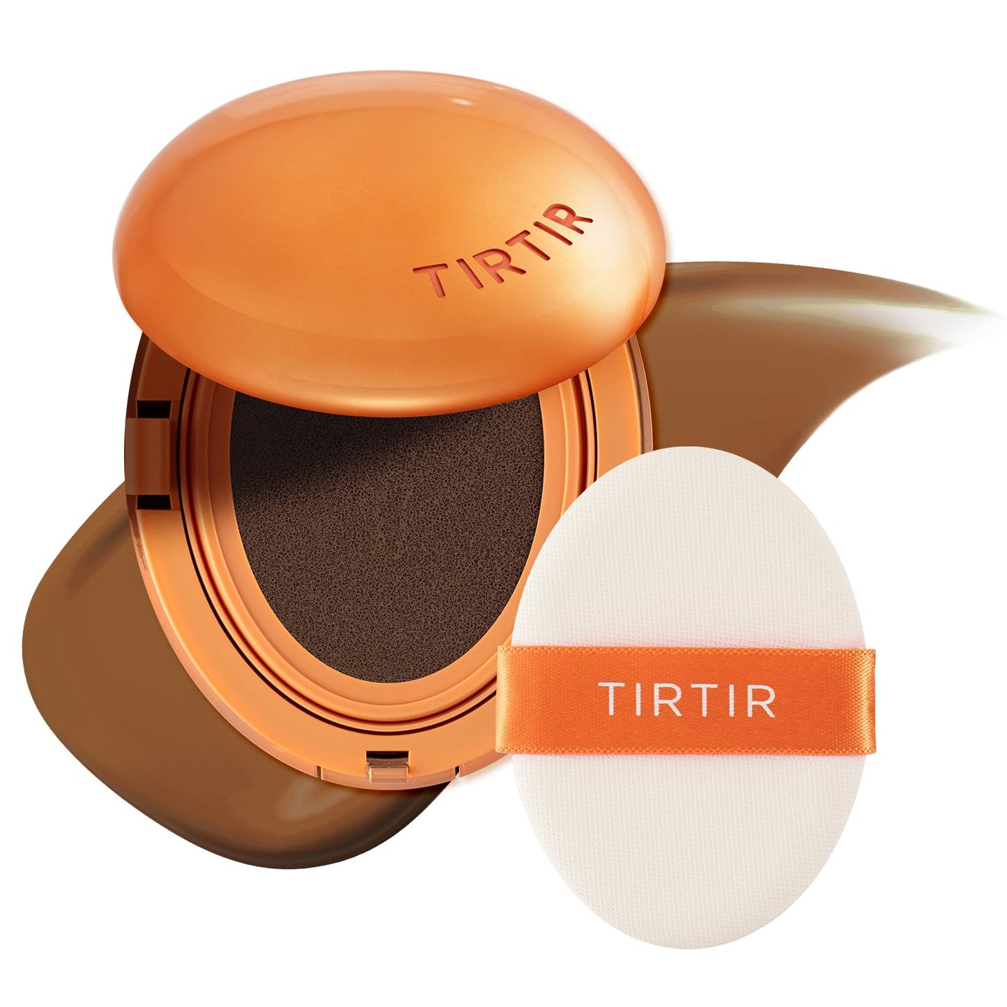TIRTIR Mask Fit Ai Filter Cushion Foundation | AI-Like Semi-Matte Finish - Up to 72-Hour Medium to Full Coverage Korean BB Cushion Make up Beauty, #43N Deep Cocoa, 0.63 Fl Oz