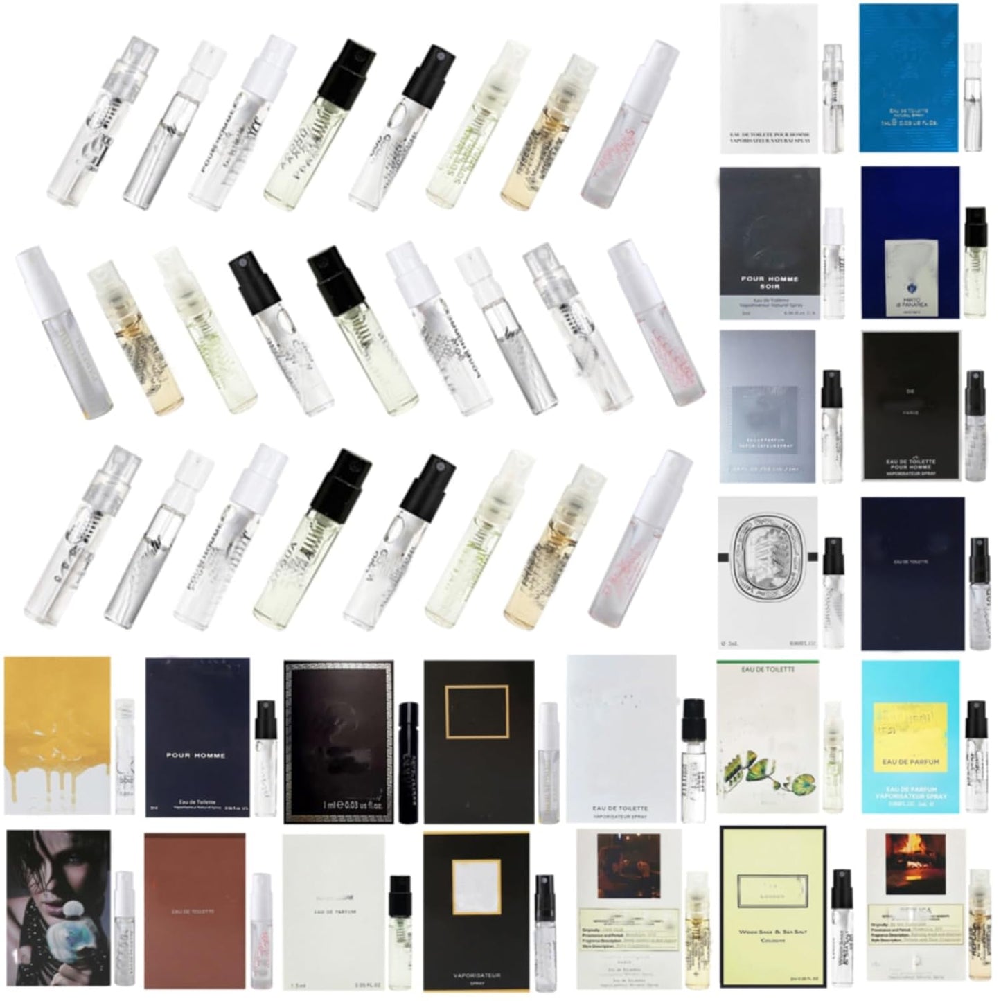 Men's Cologne Samples Fragrance Designer Perfume Sampler Set Men's Fragrance Brands Designer Perfume High End Cologne for Men Samples Set(22pcs)