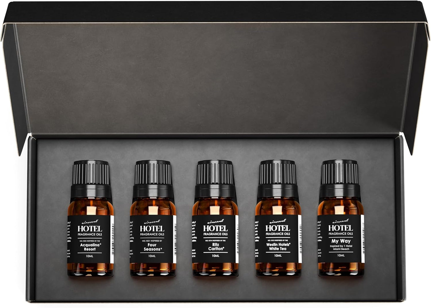 AirScent Hotel Diffuser Oil Gift Set Featuring Hotel Spa Scents - 10 mL, 0.34 fl oz Fragrance Oil Gift Set - Inspired by Acqualina, Four Seasons, My Way, The White Tea Hotel and Others