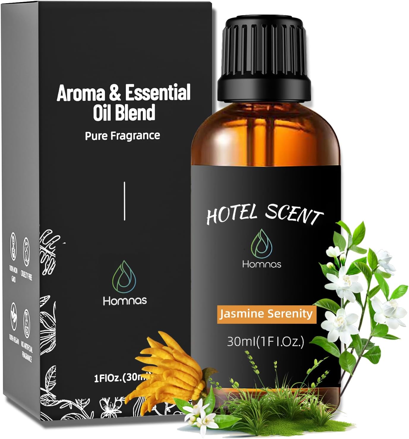 Jasmine Serenity Essential Oil, Hotel Diffuser Oil, Home Luxury & Hotel Scents for Diffuser, 30ML Pure Diffuser Oil with Jasmine, and Orange Flower for Aromatherapy