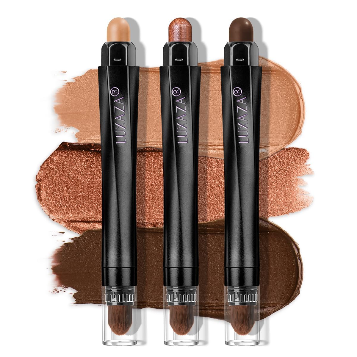 Coral Island Eyeshadow Stick 3PCS Makeup Set, Metallic Shimmer Matte Cream Eye Shadow Eyeliner Brightener Pencil Crayon - J2 Coral Island