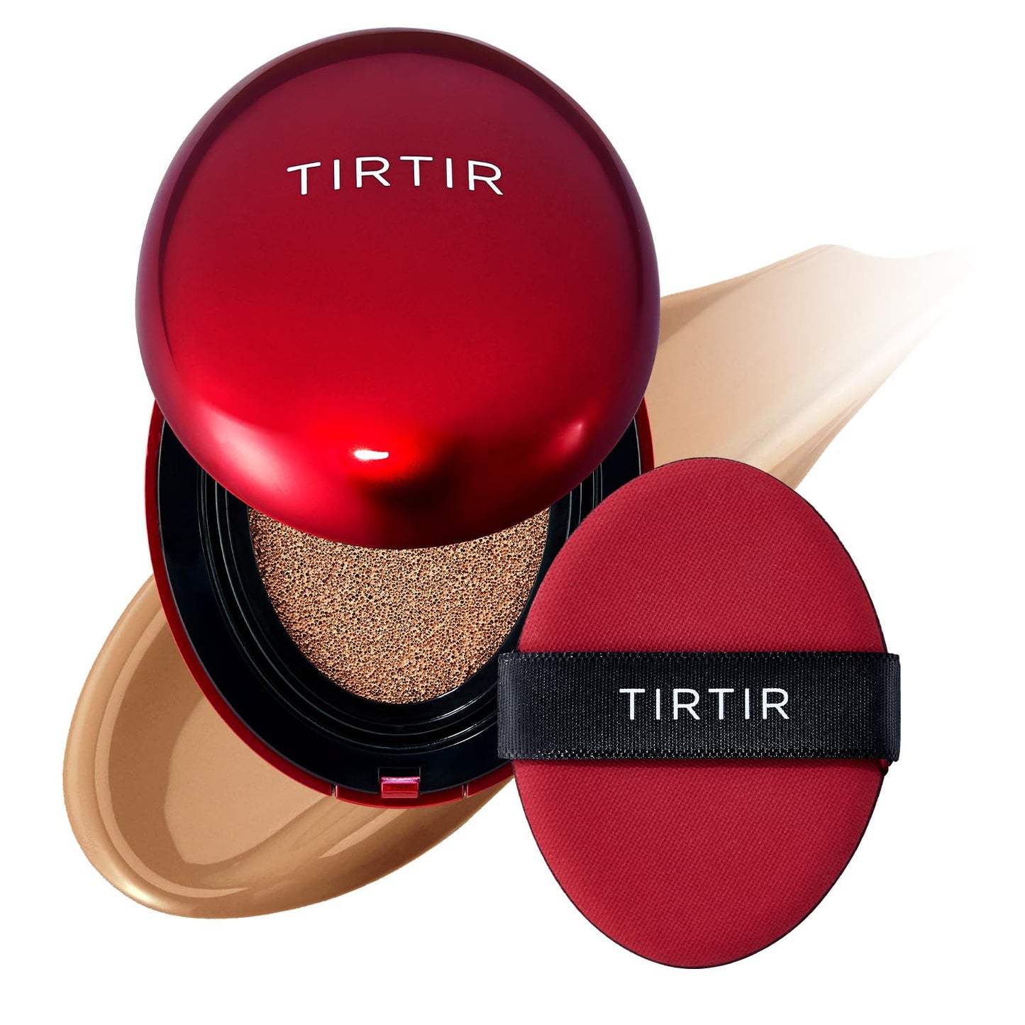 TIRTIR Mask Fit Red Cushion Foundation | Full coverage, Weightless, Skin fit, Satin Glow Finish, Korean Makeup BB Foundation, beauty, Tattoo cover up, Buildable (#34N Pecan, 0.63 Fl Oz)