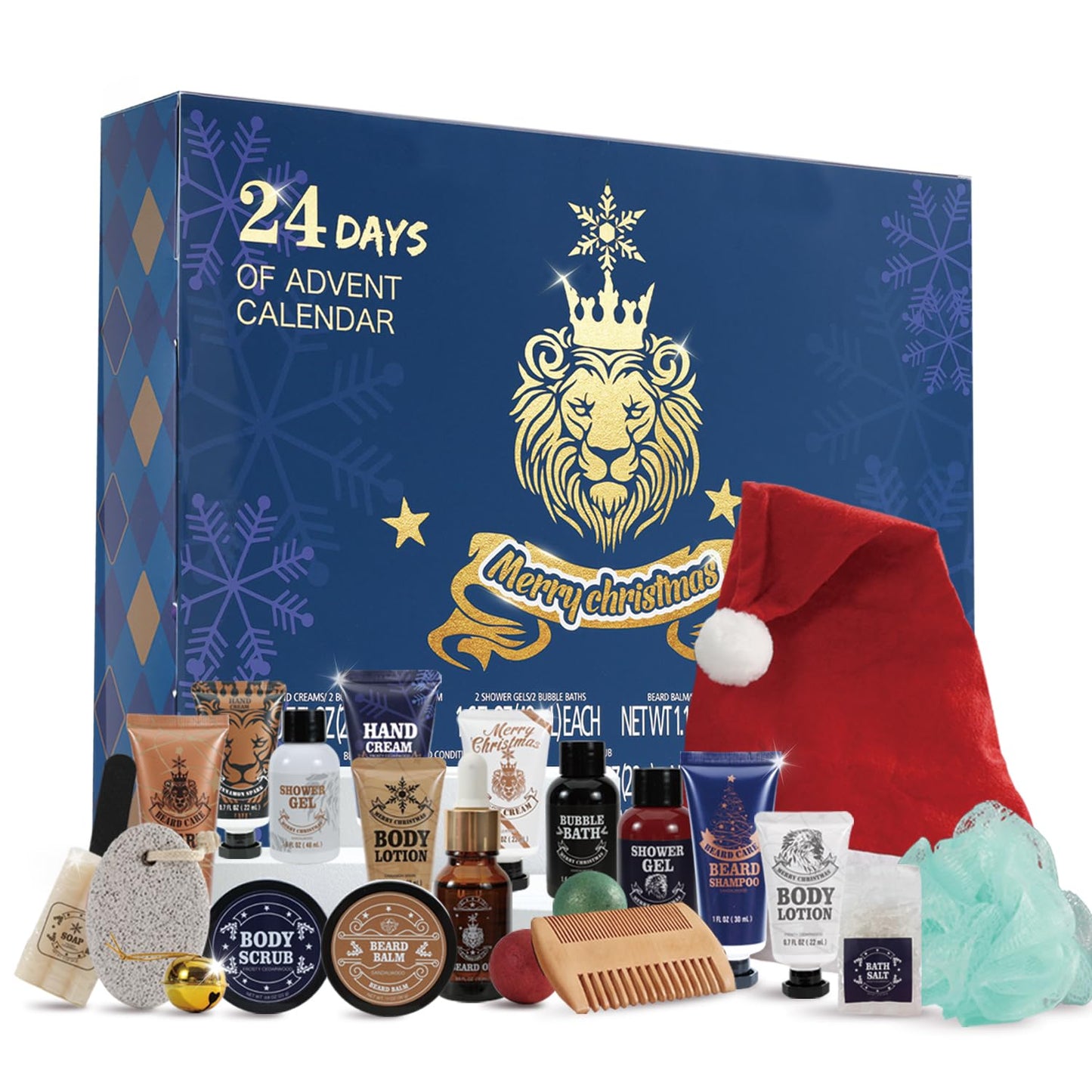 Advent Calendar 2025 Rinse & Robust 24 Days Christmas Gift Set for Men Holiday Gift Baskets for Men with Beard Care Skincare Beauty Advent Calendar, Happy New Year Countdown Calendar Gift Set