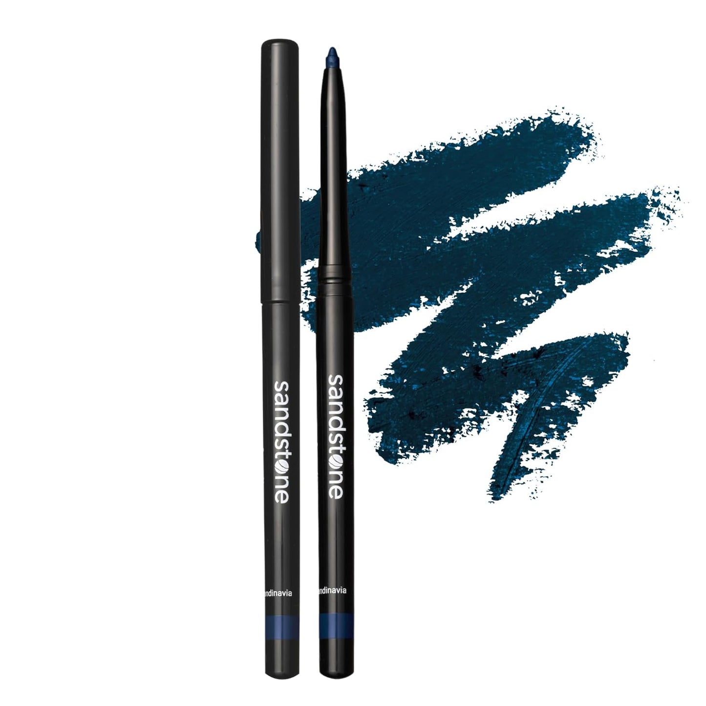 Sandstone Scandinavia Waterproof Eyeliner Pencil - Vegan Hypoallergenic for Sensitive Eyes - Smudge Proof - Fragrance Free - Smooth (Blue)