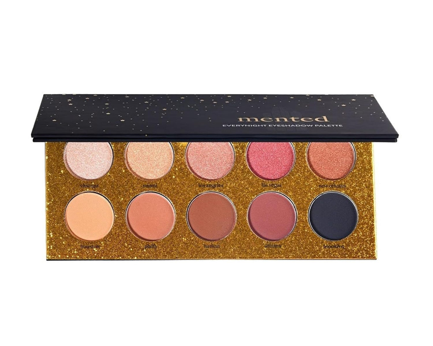 Mented Cosmetics Eyeshadow Palette Nude and Dark Eyeshadows, Vegan, Paraben-Free Cruelty-Free Makeup, Made in USA, Neutral and Dark Glam Eyeshadow, 17g/0.63oz, 10 Pan, Everynight