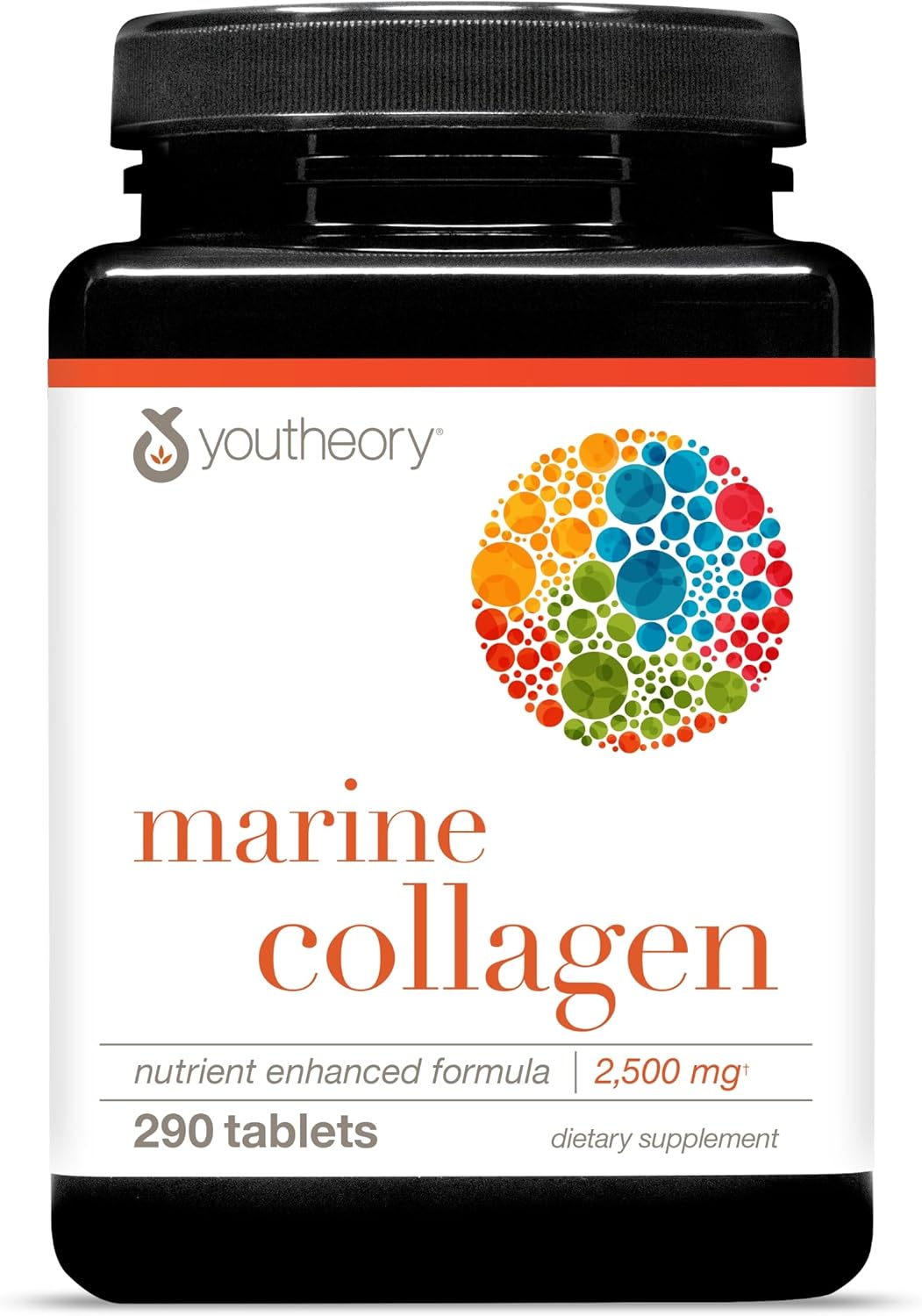 Youtheory Marine Collagen - 2,500 mg - Supports Joint, Nail, Hair, Skin, Bone & Muscle Health* - with Amino Acids, Minerals & Vitamins C, A, E, B6 & B12-290 Tablets (58-Day Supply)
