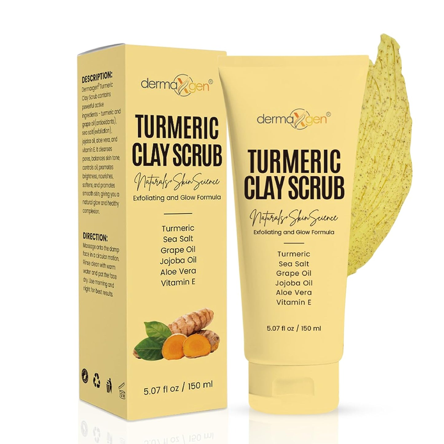 Turmeric Clay Scrub – Cleanse, Exfoliate, and Brighten Your Skin with Turmeric and Clay. Achieve a Smooth, Radiant Complexion by Removing Impurities and Balancing Skin for a Natural Glow