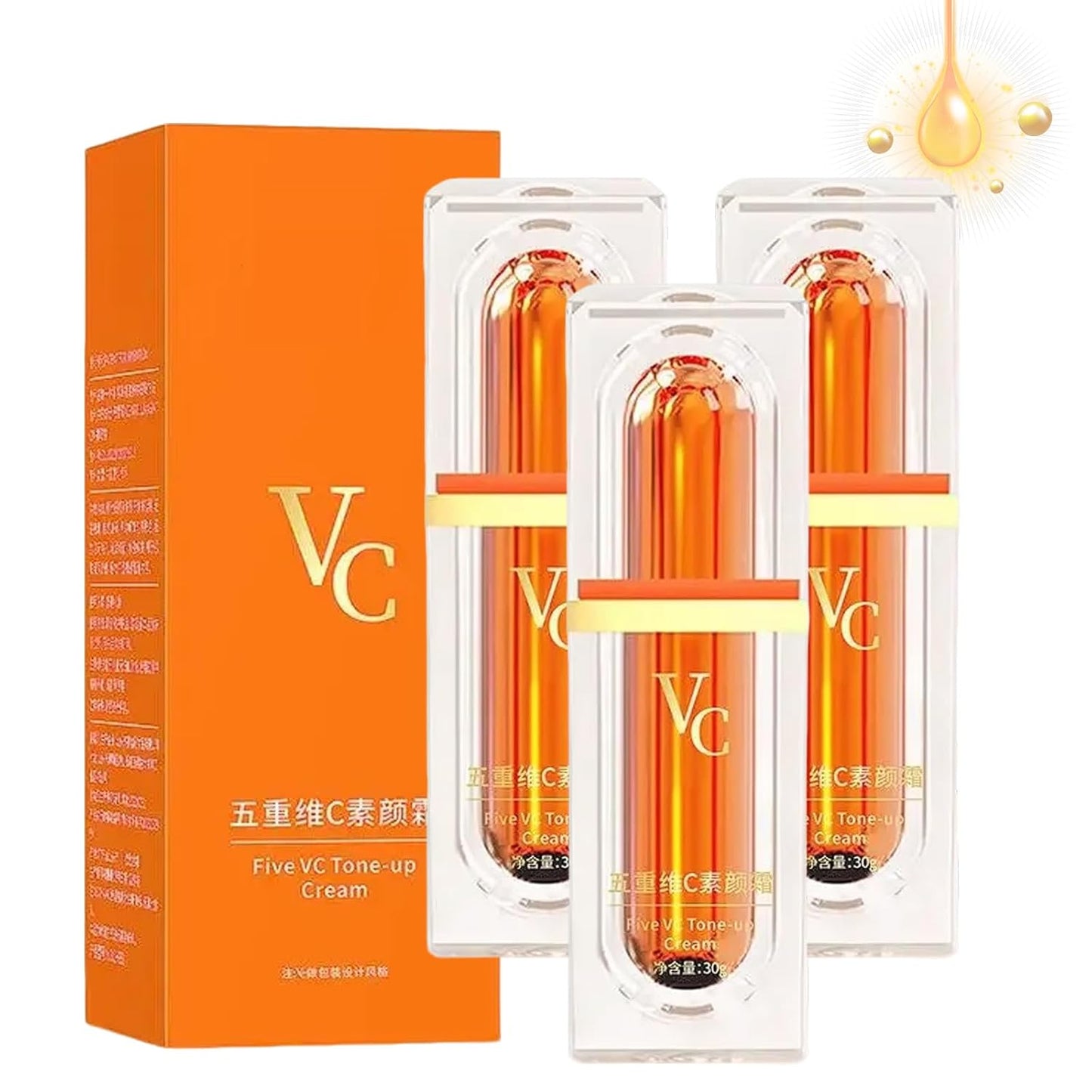 Japanese Vitamin C Makeup Tone up Cream, Swarous Vitamin C Without Makeup Creams, 5 in 1 Vc Bb Cream, Moisturizing Brightening Concealer, For All Skin Type (3PCS)