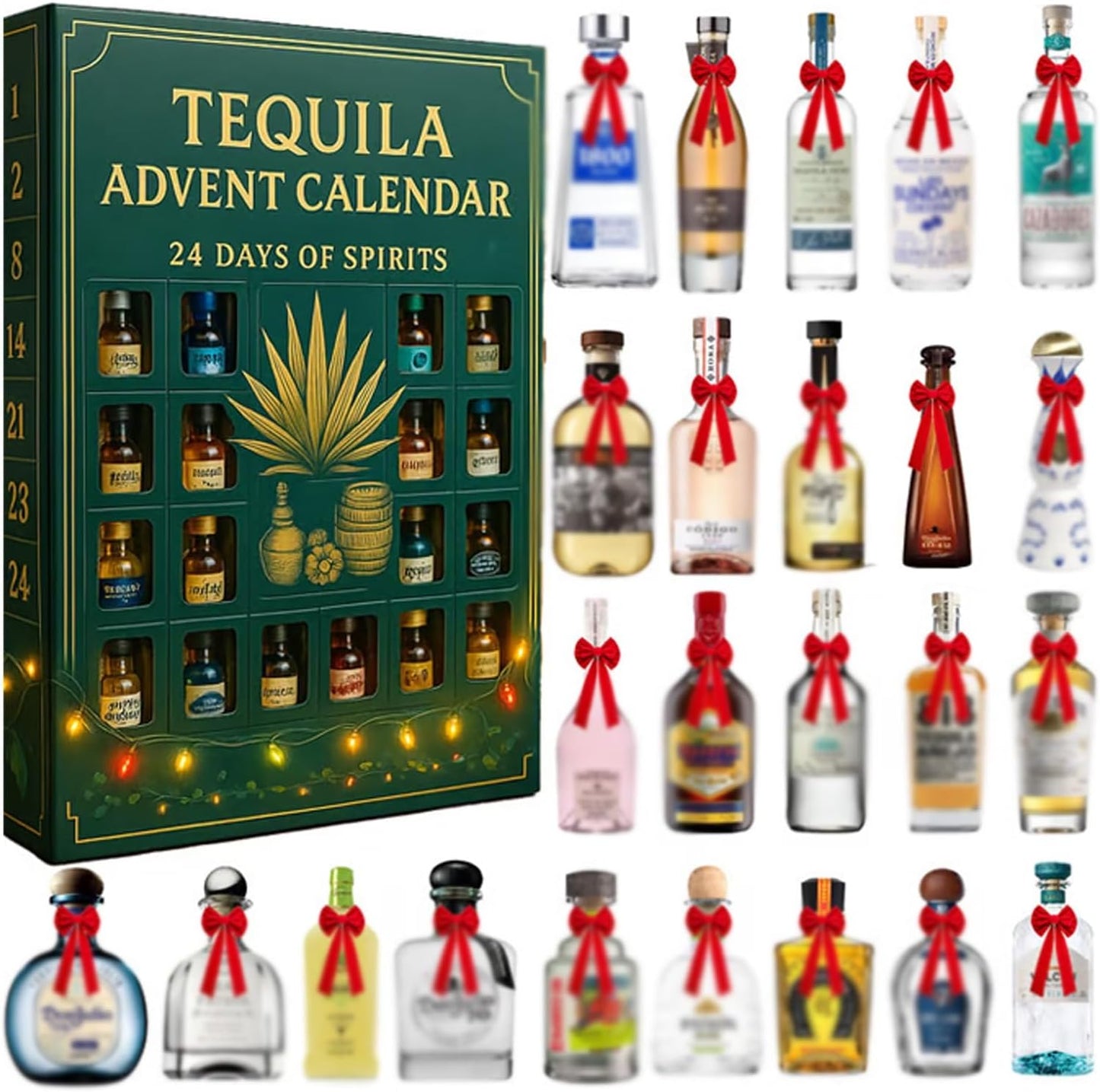 Tequila Advent Calendar, 24 Days of Spirits, Advent Calendar 2025, Each Door Opens a New Surprise from Crisp Blancos to Aged Añejos, Christmas Countdown(1pc)