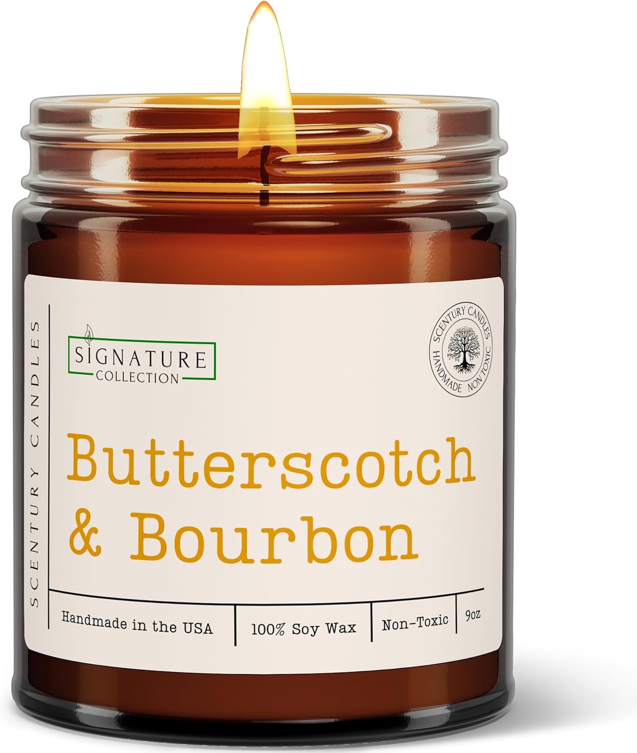 Butterscotch & Bourbon Scented Candle, Many Scents to Choose from, All Natural Non-Toxic Soy Wax, Handmade in The USA (Butterscotch & Bourbon)