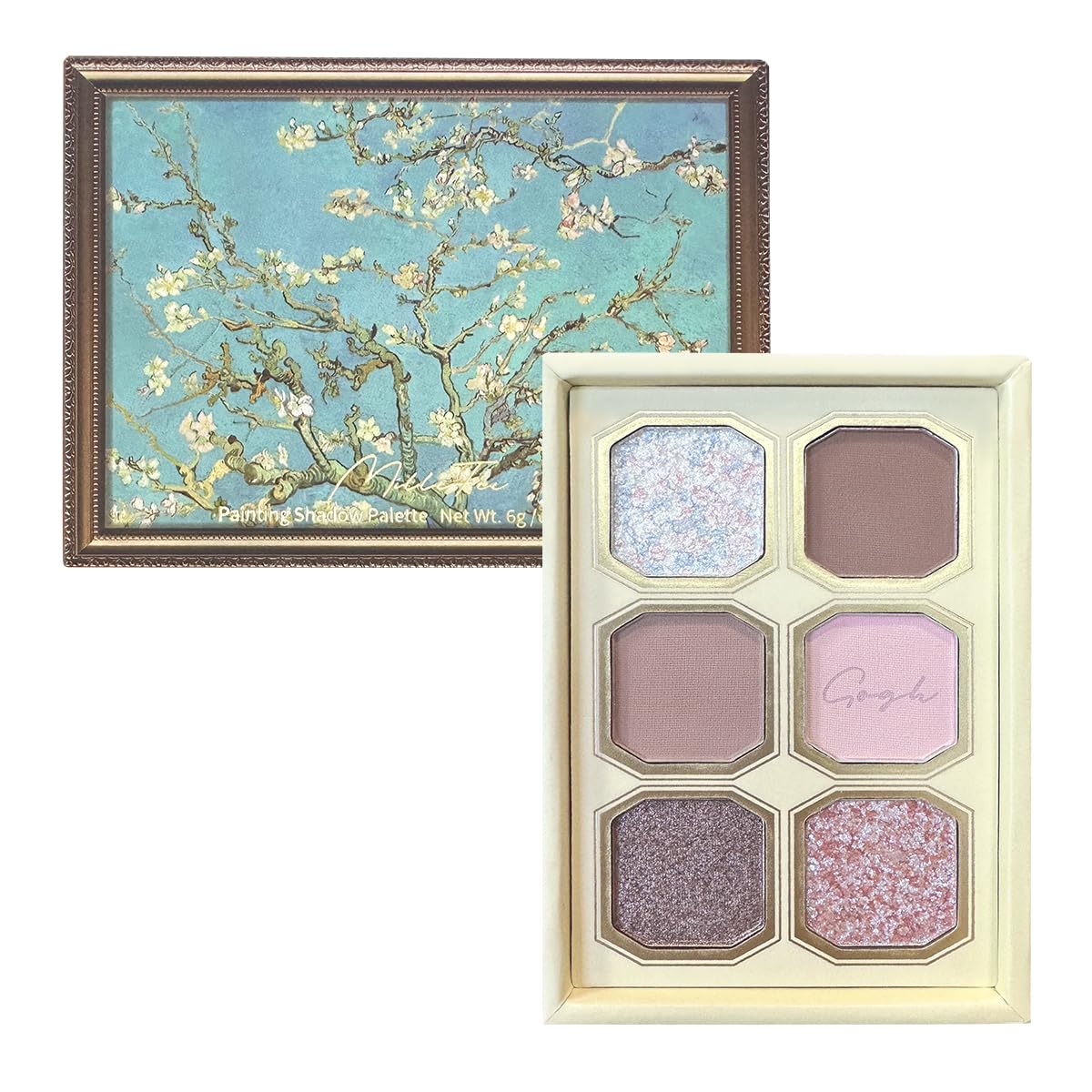 MilleFée Painting Shadow Palette 09 Almond Blossom, Eyeshadow Palette, Warm Deep, Cruelty-Free, Smudge-Proof, Smooth Powder, High Blendable, High Pigmented
