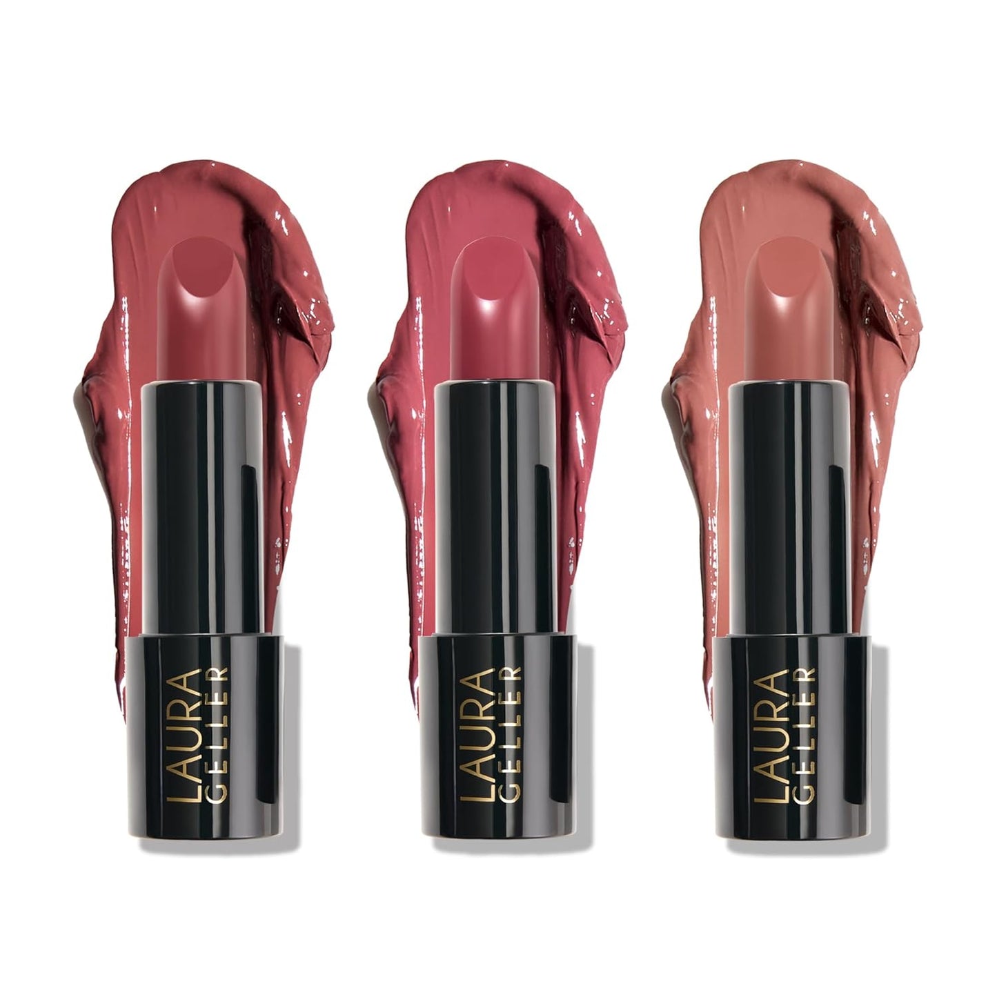LAURA GELLER NEW YORK Modern Classic Cream Lipstick Trio - Mauve Majesty, Real Rosy, Novel Neutral