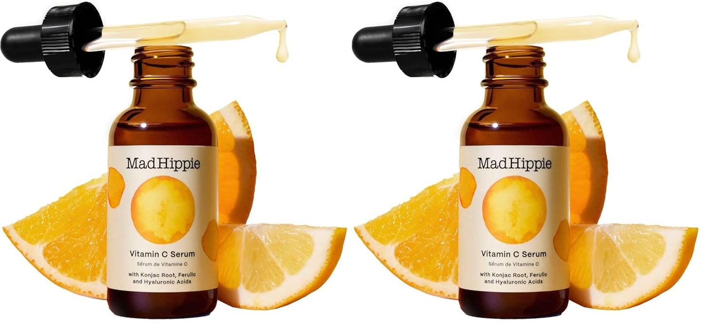Mad Hippie Vitamin C Serum for Face with Hyaluronic Acid, Vitamin E & Ferulic Acid - Vitamin C Face Serum for Women/Men, Skin-Brightening Serum, 1.02 Fl Oz (Pack of 2)