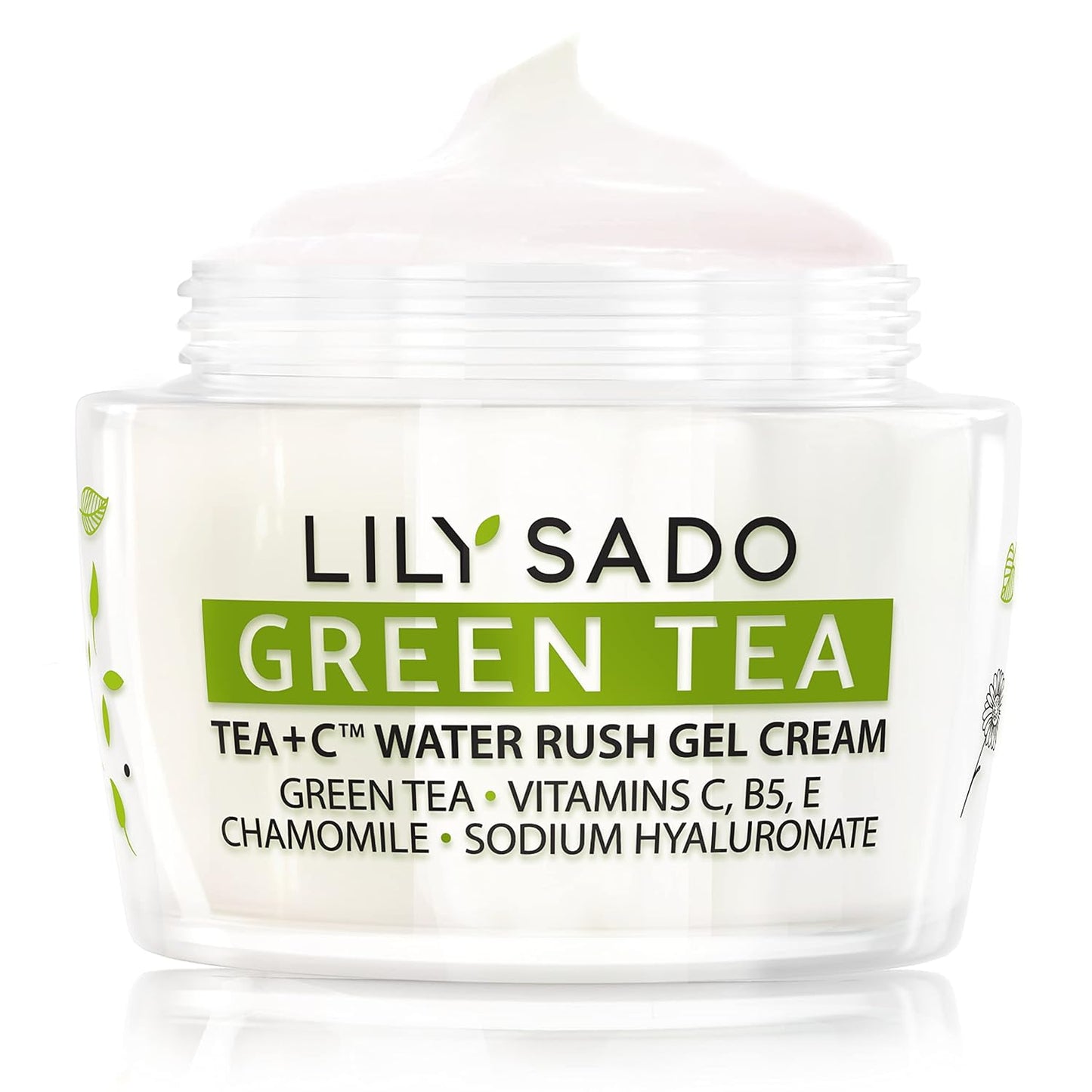 LILY SADO TEA+C Green Tea Water Rush Gel Moisturizer - Lightweight Vitamin C Anti-Wrinkle Moisturizing Lotion - Hydrates & Softens for Luscious, Radiant Skin. Perfect for Spring and Summer.