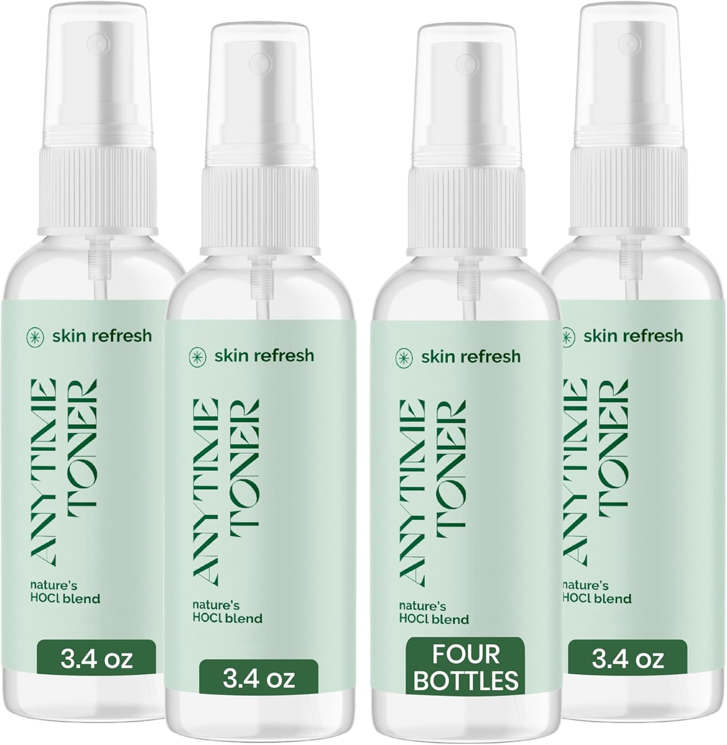 Good Salt Living Skin Refresh Anytime Skin Toner for All Skin Types, Made in The USA, 3.4 Ounce Bottle, 4-Pack