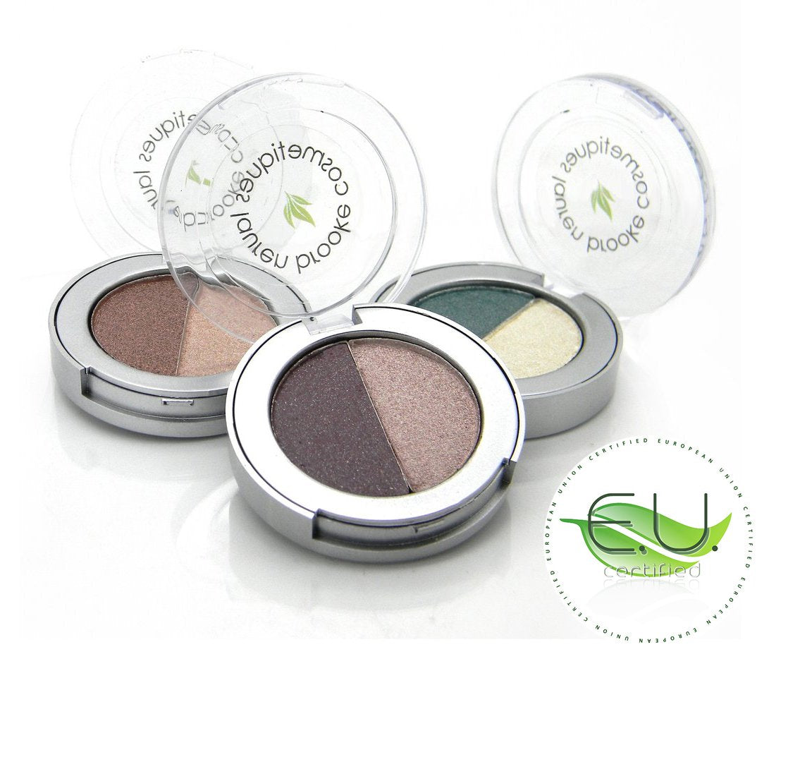 Lauren Brooke Cosmetiques Pressed Eyeshadow Duo, Natural Look Makeup (Chocolate Kisses/Cotton Candy)